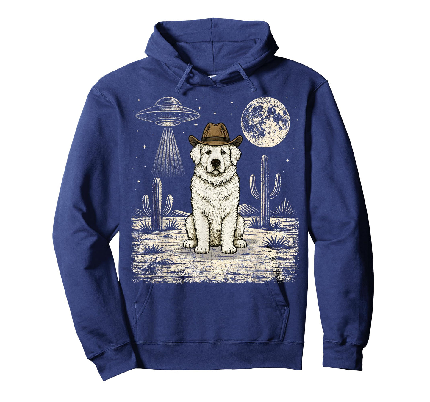 Funny Great Pyrenees Cowboy Western Dog UFO T-Shirt