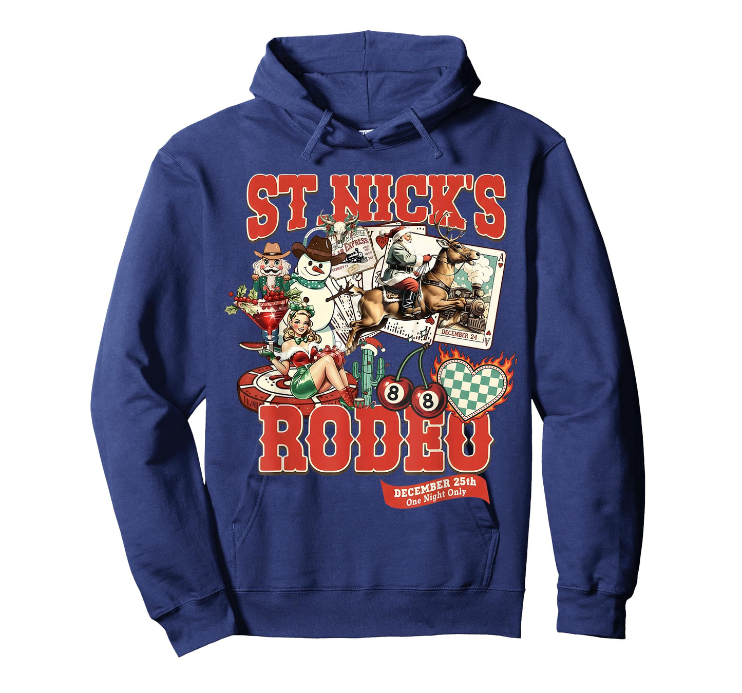 St. Nick’s Rodeo Retro Western Christmas Collage Santa T-Shirt