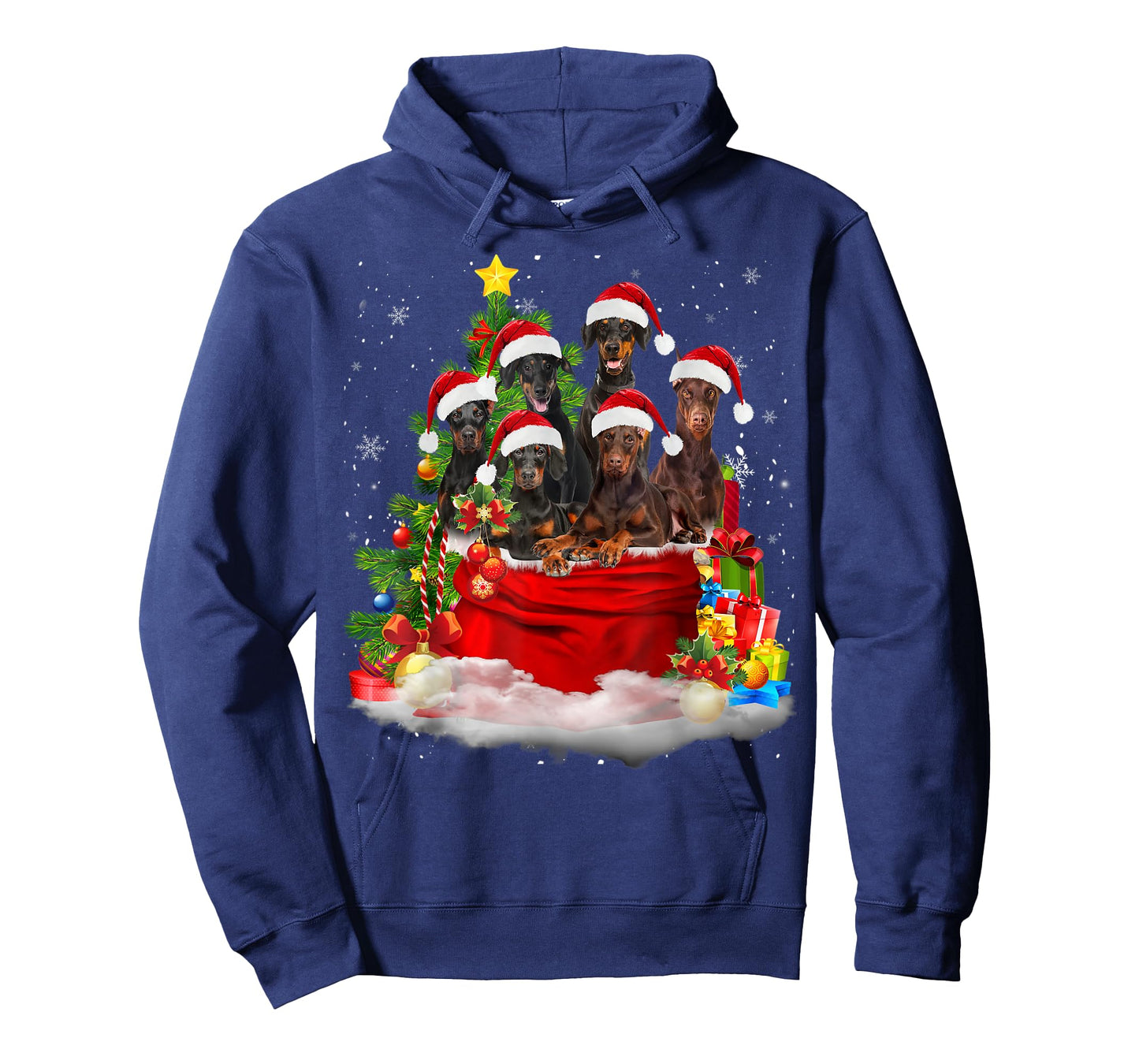 Doberman Pinscher Christmas Santa Claus Bag Christmas Pajama T-Shirt
