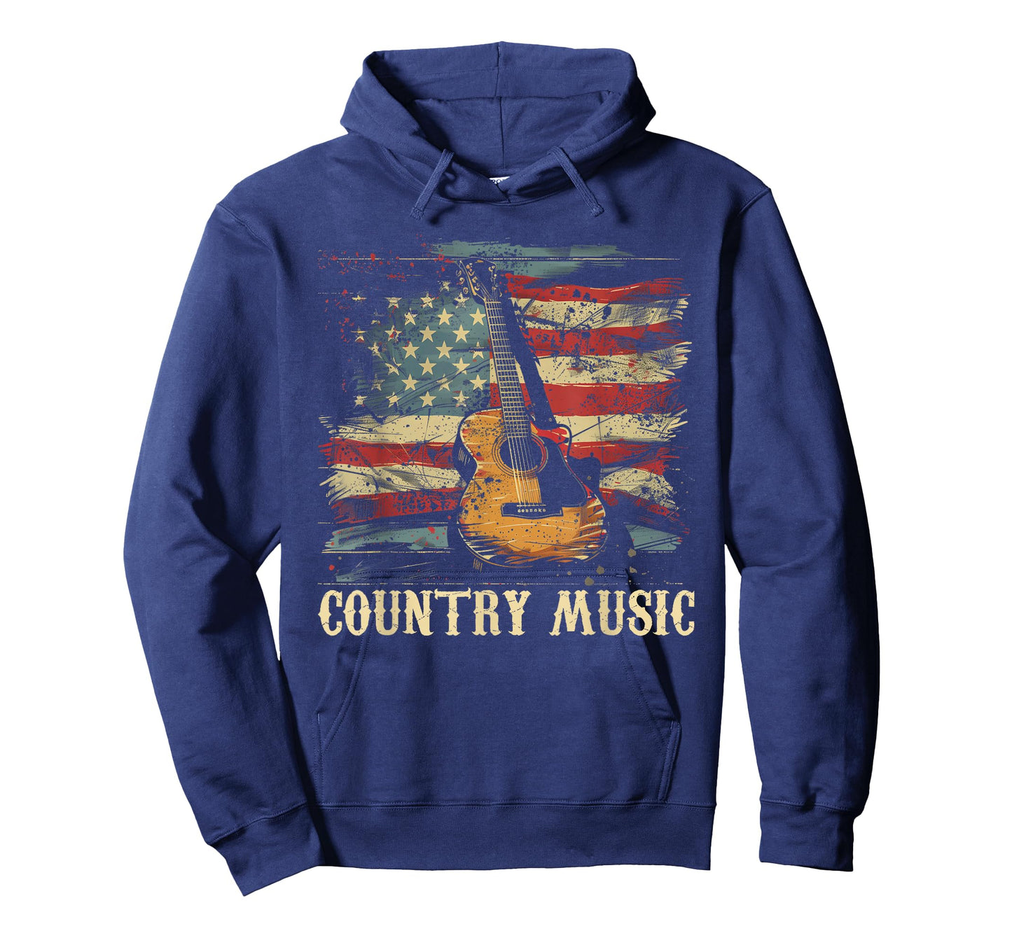 Country Music - Outlaw Western USA Patriotic Vintage Guitar Women Men T-Shirt