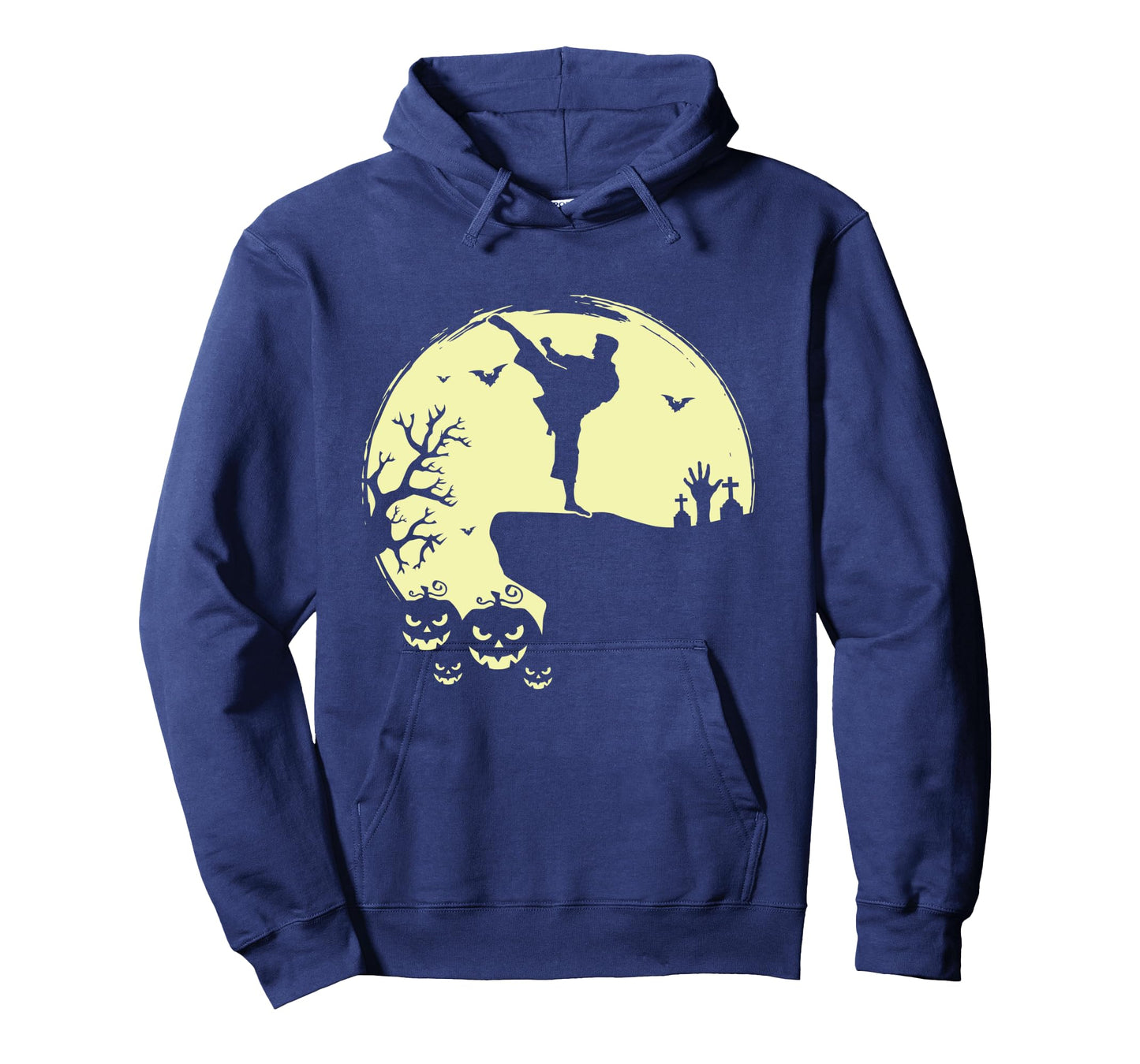 Scary Halloween Taekwondo Martial Arts Tae Kwon Do Full Moon Long Sleeve T-Shirt