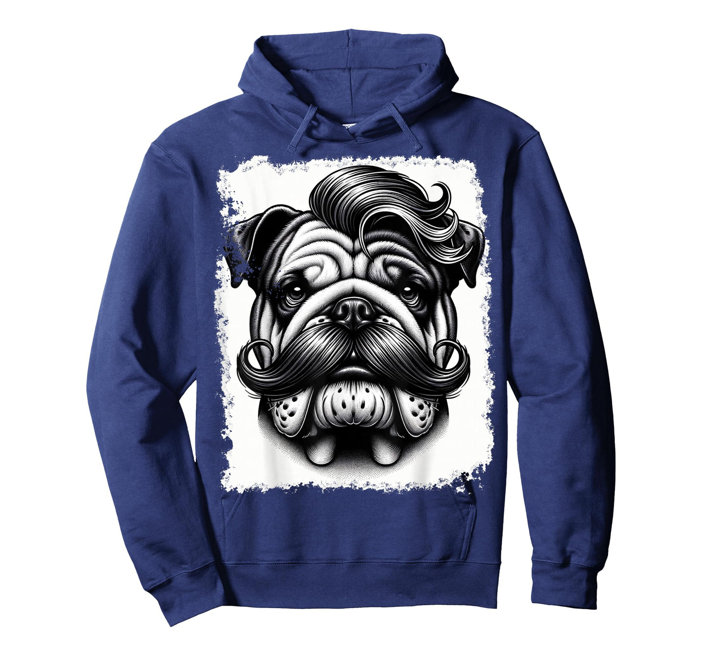 English Bulldog Party Dog with Mustache and Mullet T-Shirt
