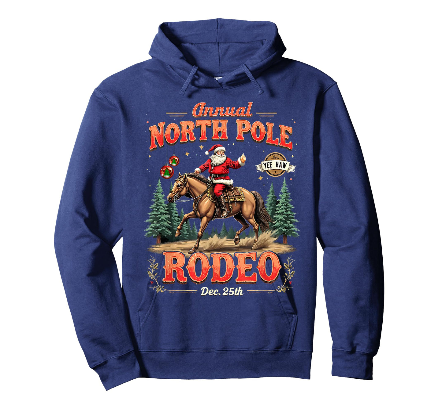 Annual North Pole Rodeo Christmas Cowboy Design T-Shirt
