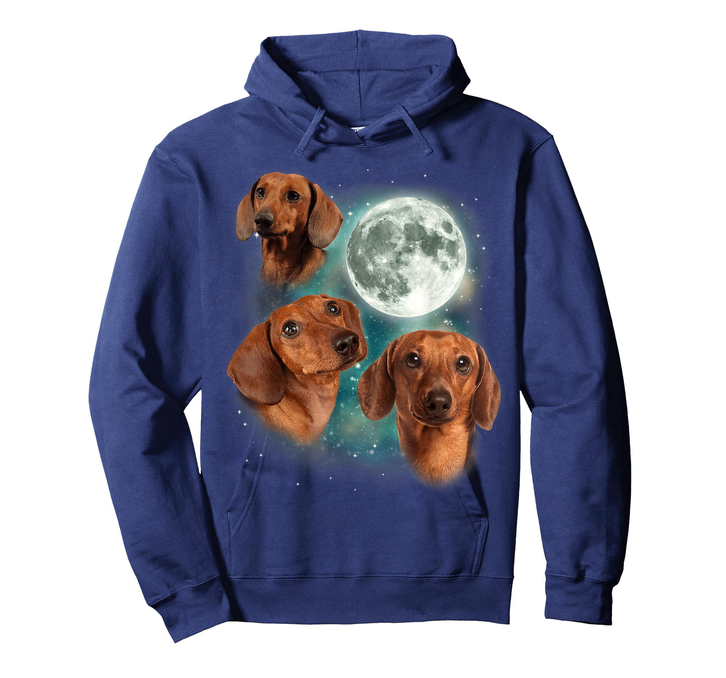 Three Dachshund Moon | Wiener Dog Humorous Doggo Meme Parody T-Shirt