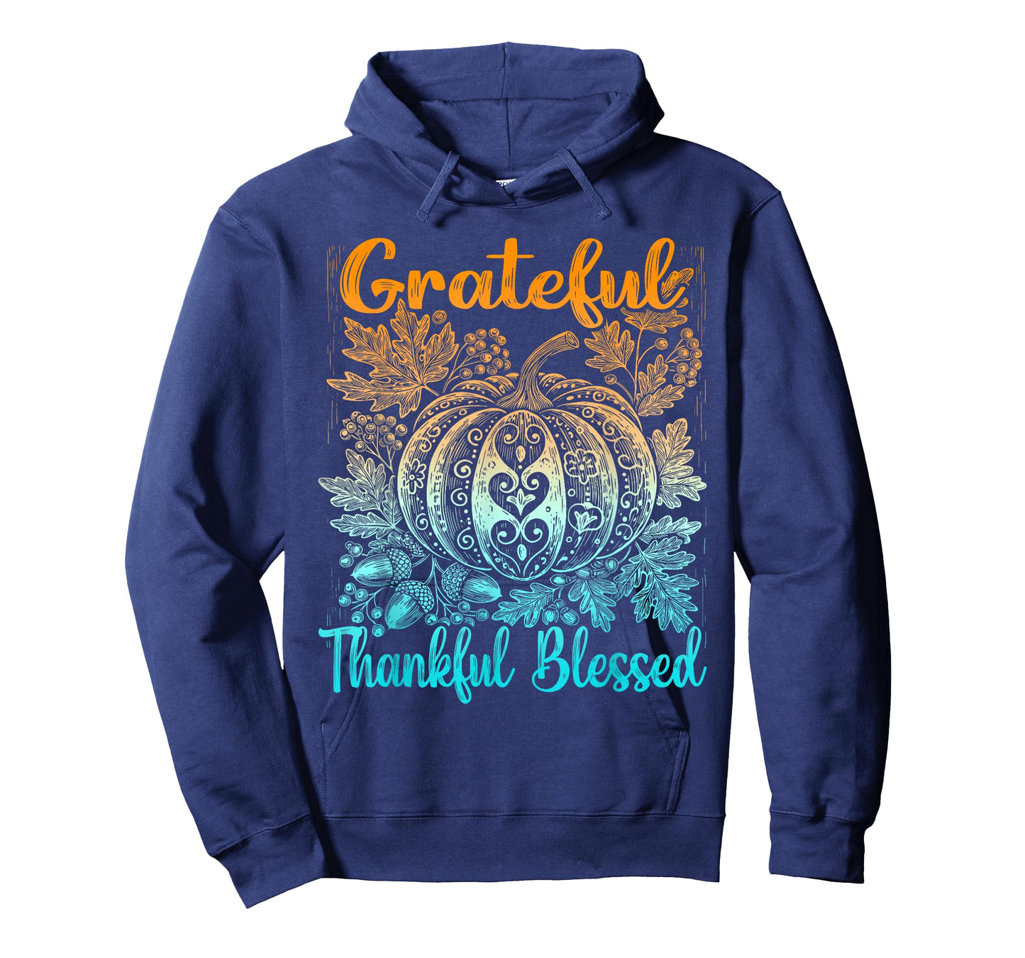 Grateful Thankful Blessed Fall Thanksgiving Retro Pumpkin T-Shirt