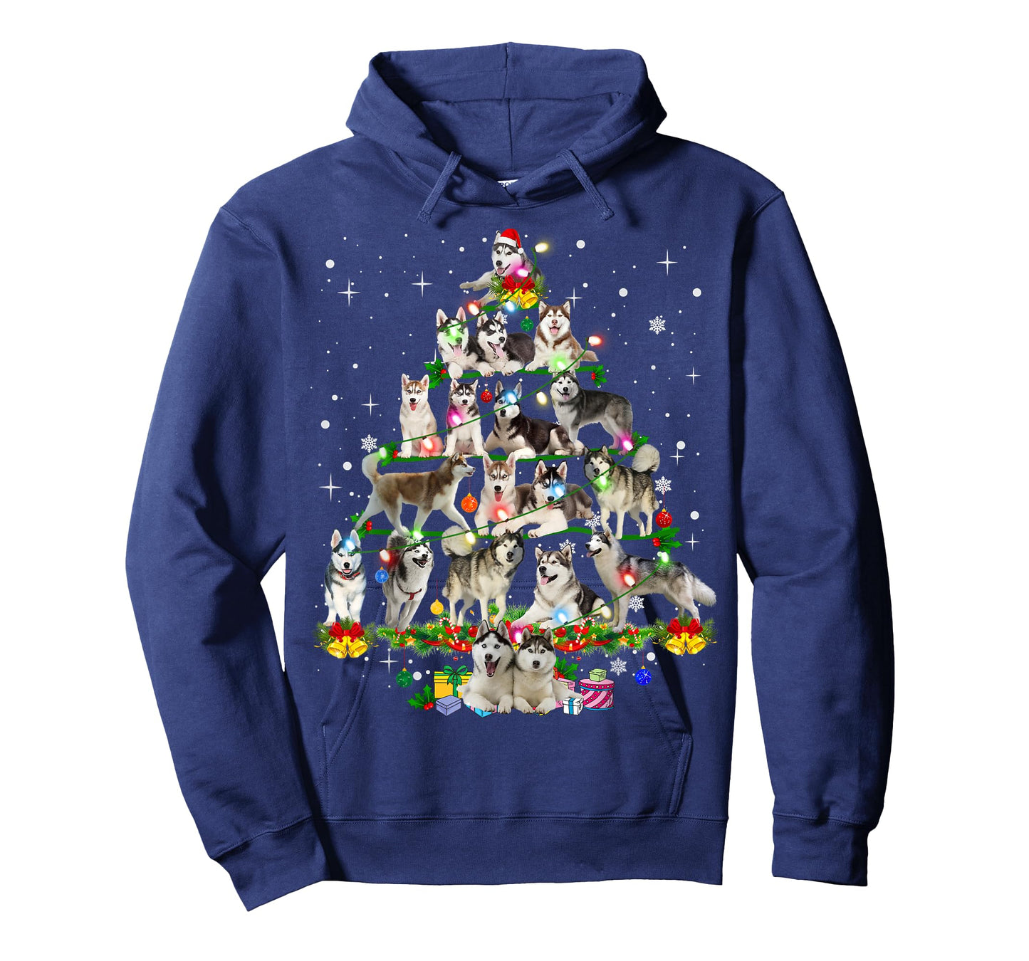Funny Siberian Husky Christmas Tree Xmas Dog Dad Mom T-Shirt
