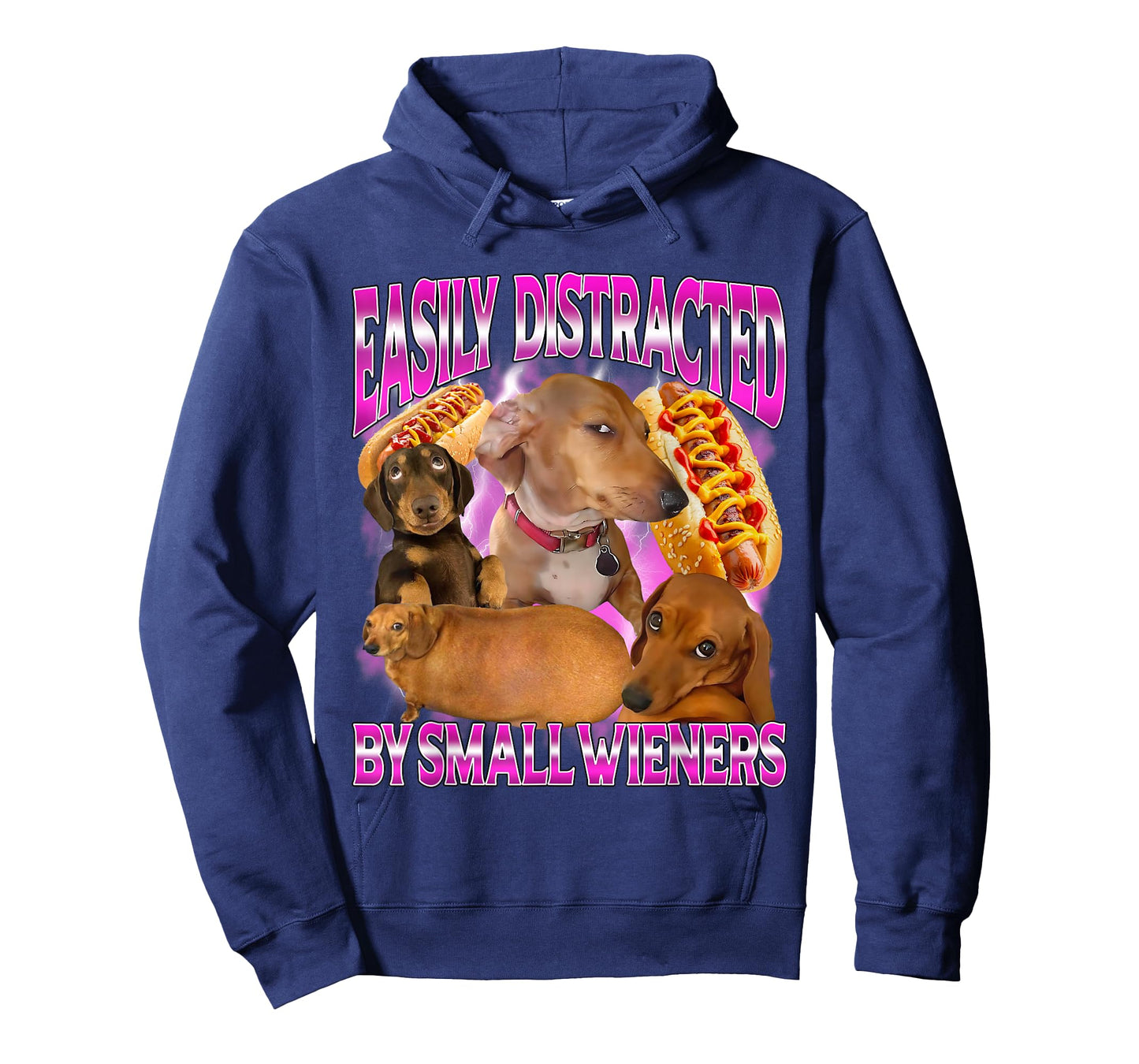 Easily Distracted by Small Wieners Funny Offensive Dachshund T-Shirt