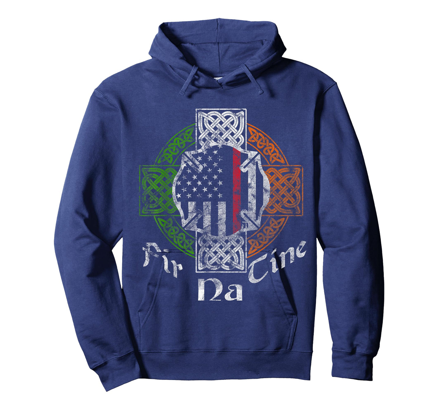 Irish Firefighter Thin Red Line Fir Na Tine Celtic Cross T-Shirt