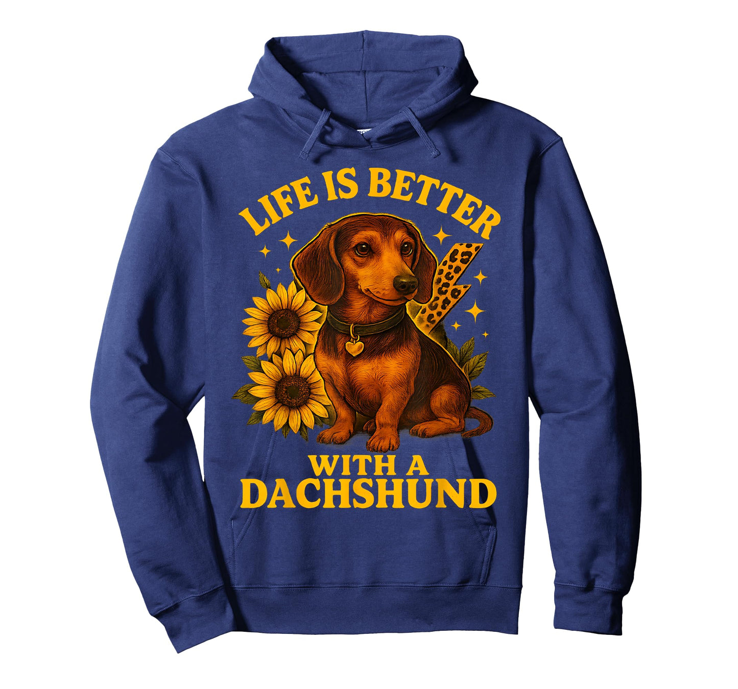 Life Is Better With A Dachshund Dog Sunflower Rustic Design Men Women Kids T-Shirt