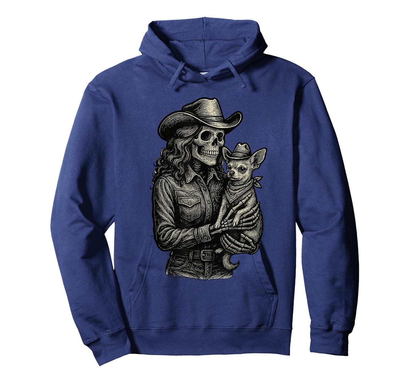 Skeleton Cowgirl Chihuahua Cowboy Goth Skull Western Gothic T-Shirt