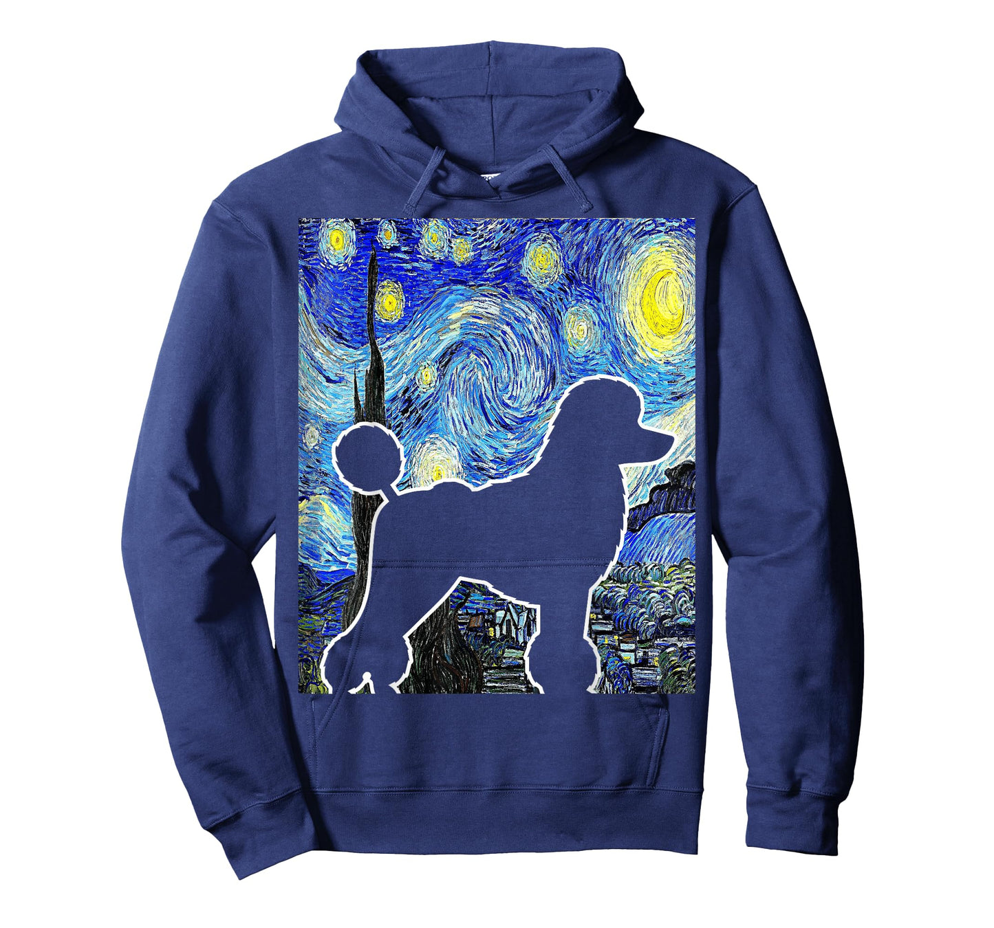 Poodle Starry Night Dog Lover Van Gogh Poodle Painting T-Shirt