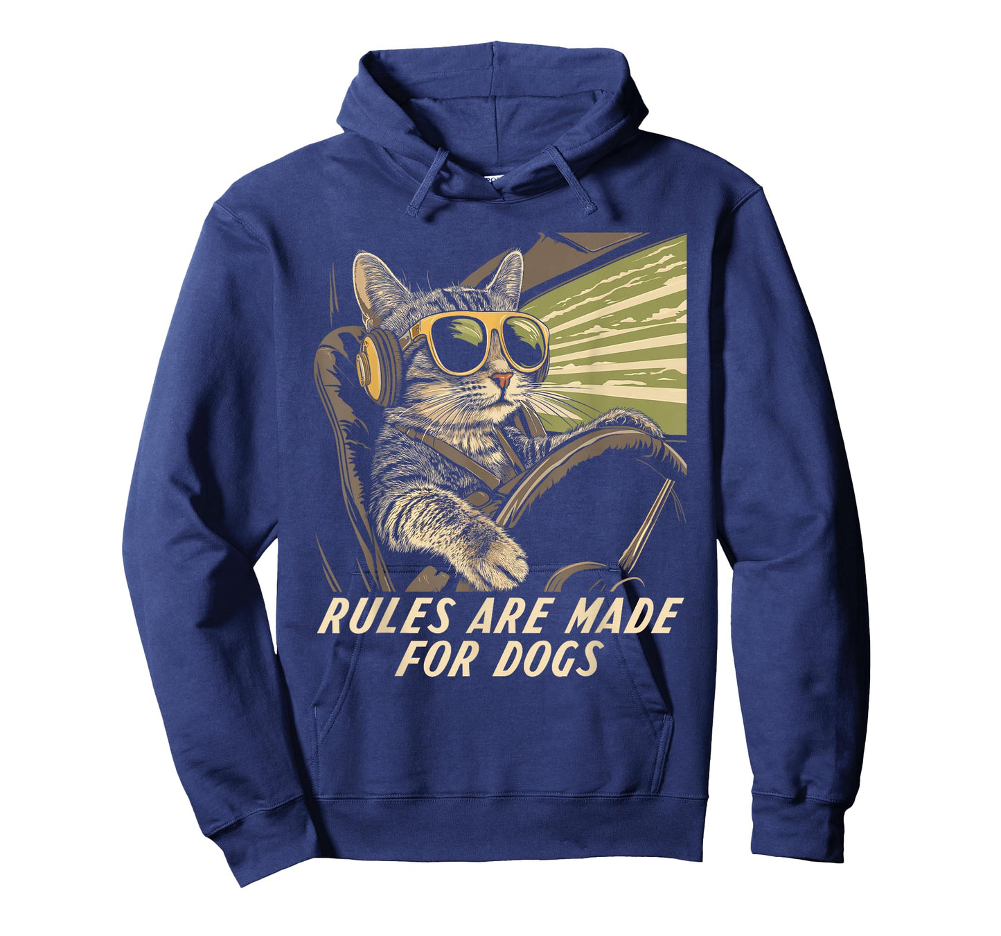 Funny Cat Lover - Rules Are Made for Dogs Driving Cat T-Shirt