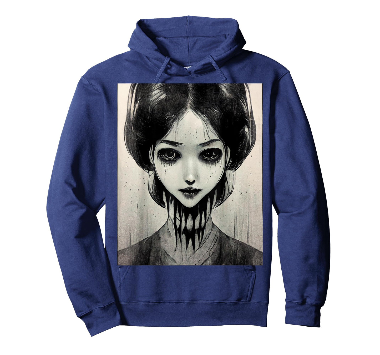 Creepy Horror Manga Anime Woman Eyes Halloween Art T-Shirt