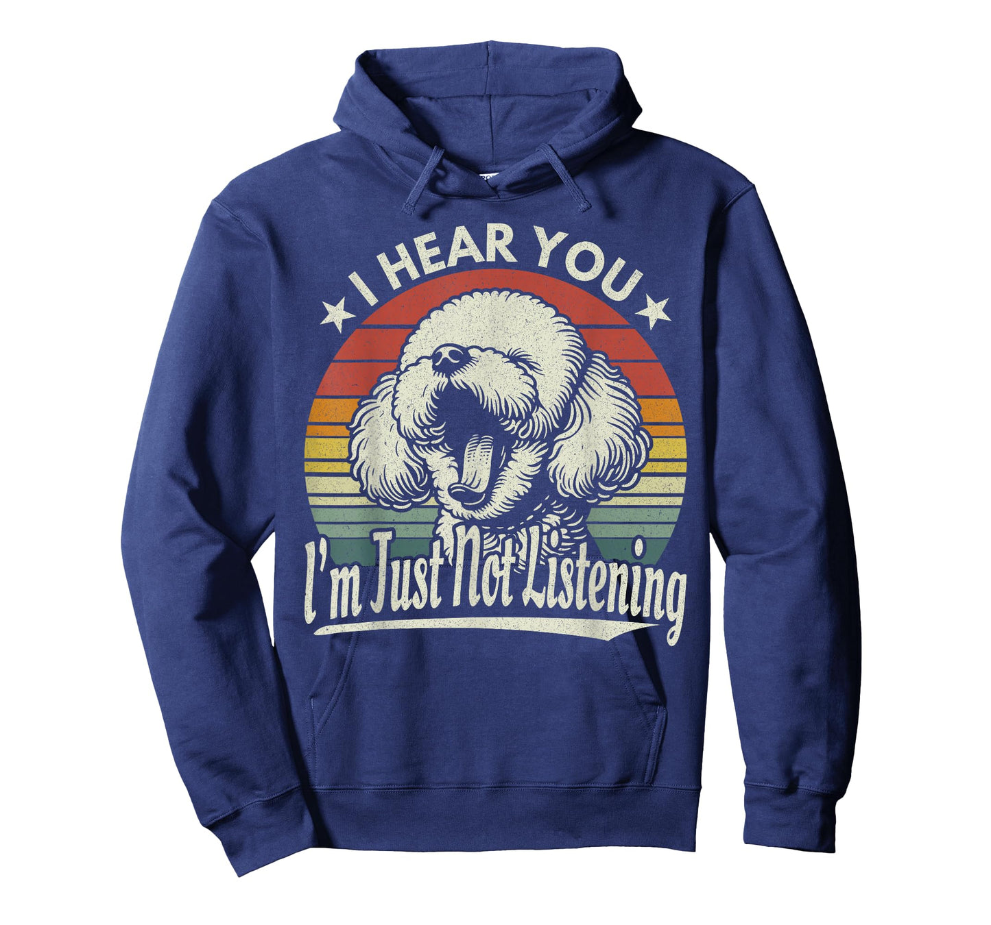 Yawn Bichon Frise I Hear You I'm Not Listening Sunset Retro T-Shirt
