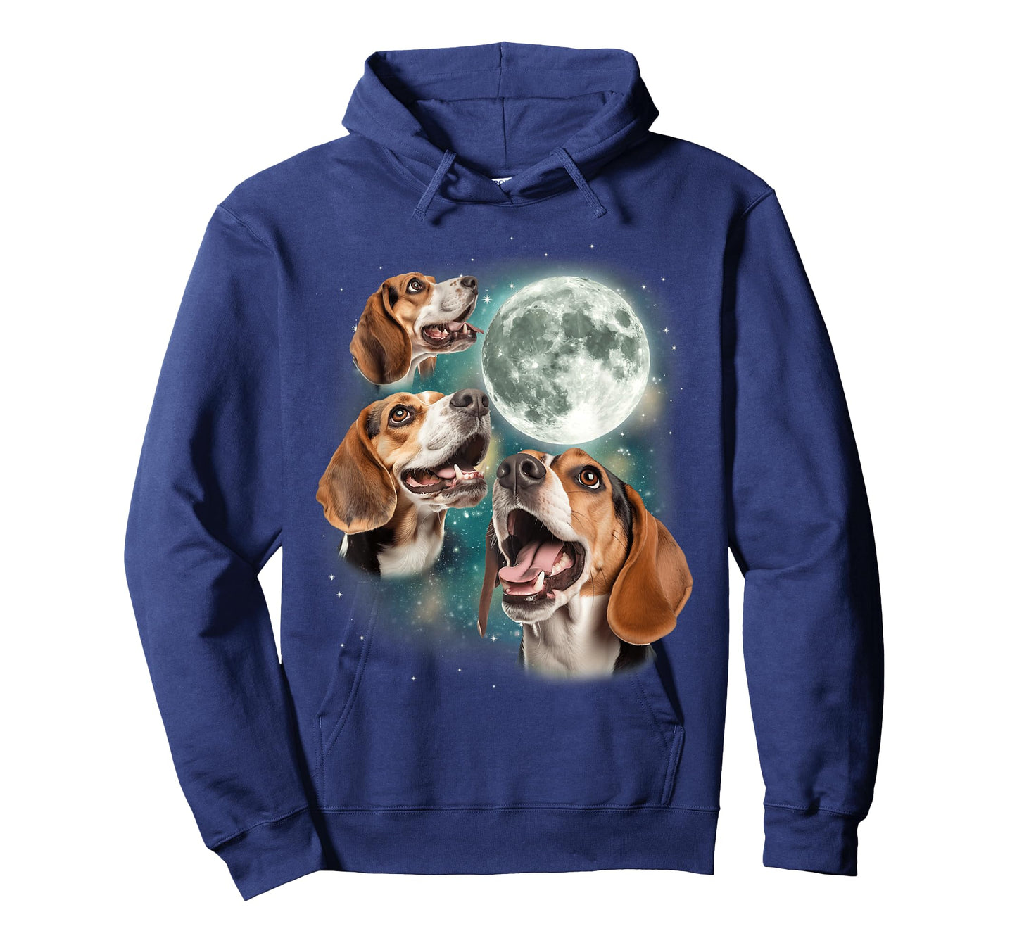 Three Beagle Moon | 3 Howling Beagles Funny Dog Canine Meme T-Shirt