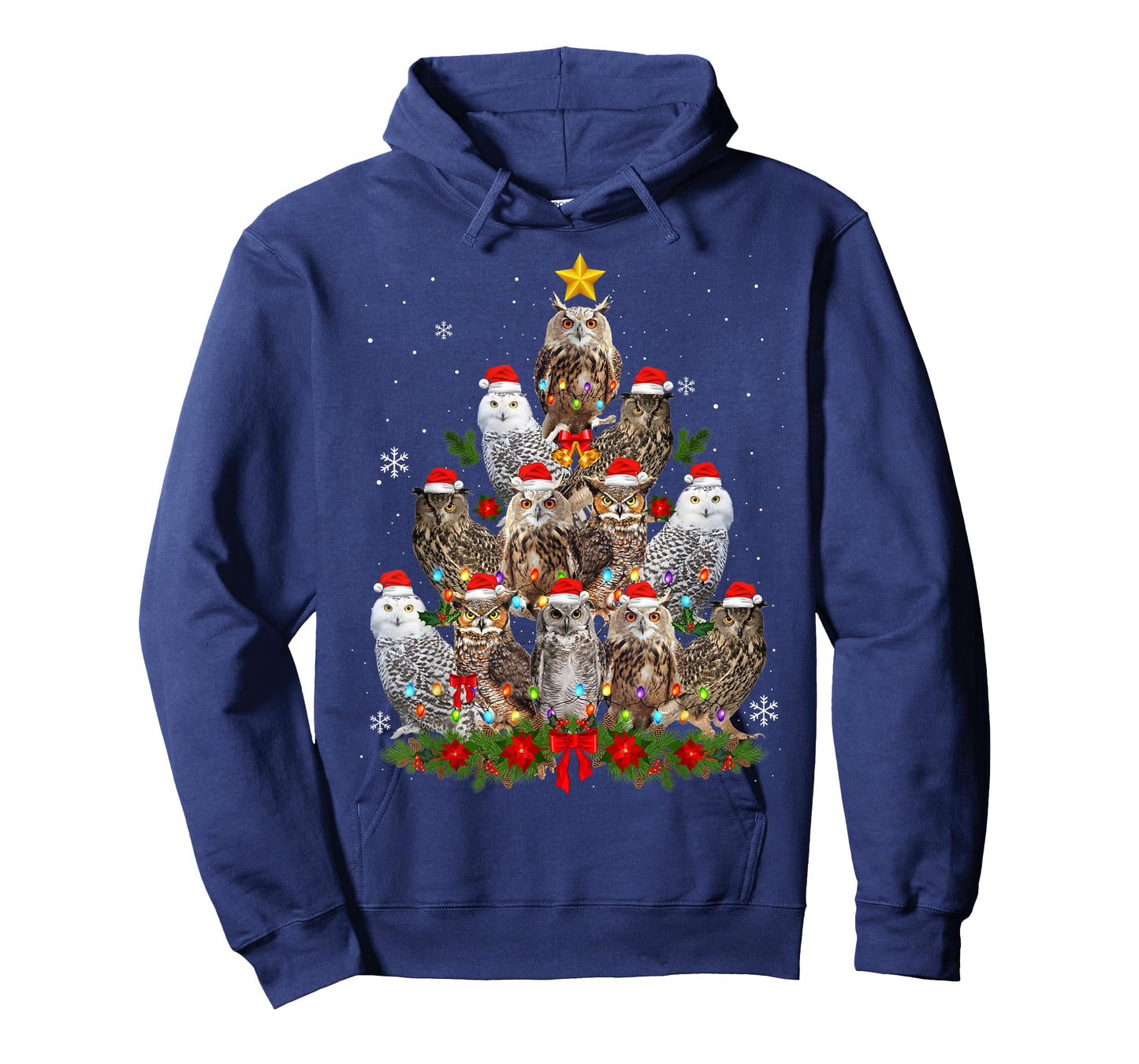 Owl Christmas Tree Owl Xmas Lights Cute Christmas Matching T-Shirt