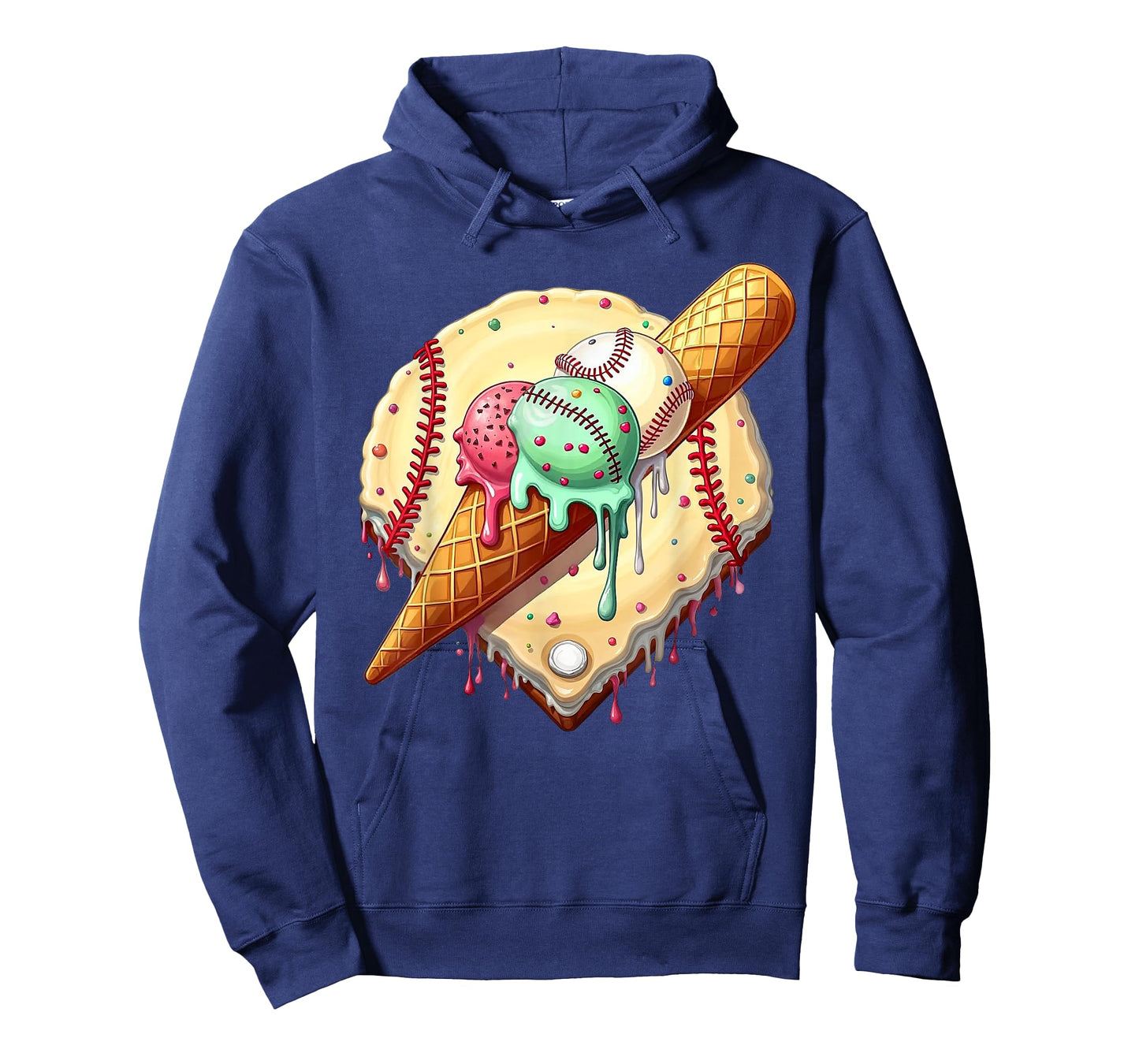 Baseball Ice Cream Dripping Funny Baseball Men Kids Boys T-Shirt