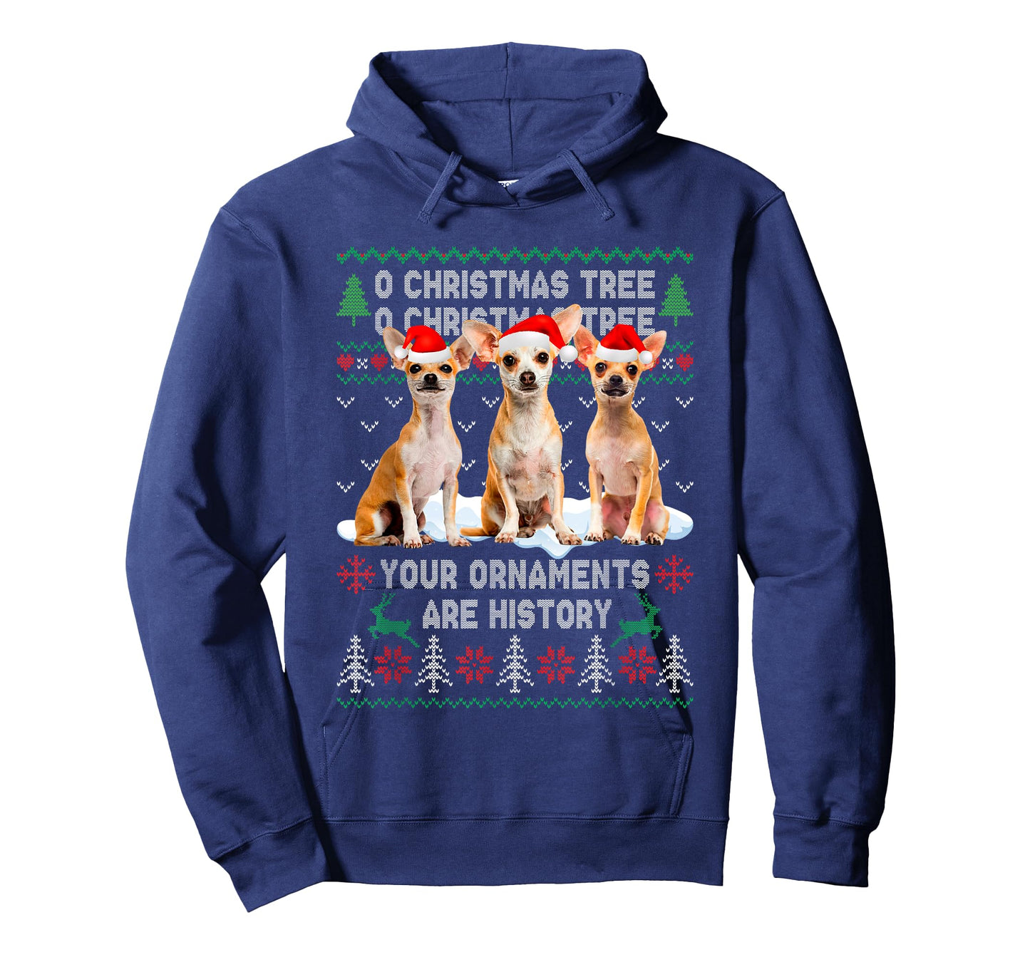 Cute Chihuahua Dog Oh Christmas Tree Ugly Xmas T-Shirt for Men Women Kids