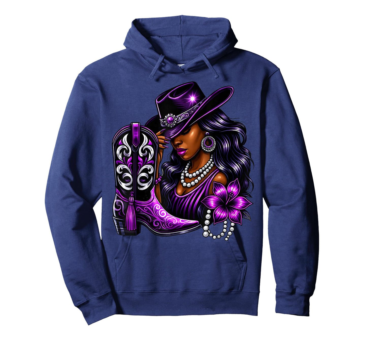 Purple Black Cowgirl Western Rodeo Melanin Black History T-Shirt