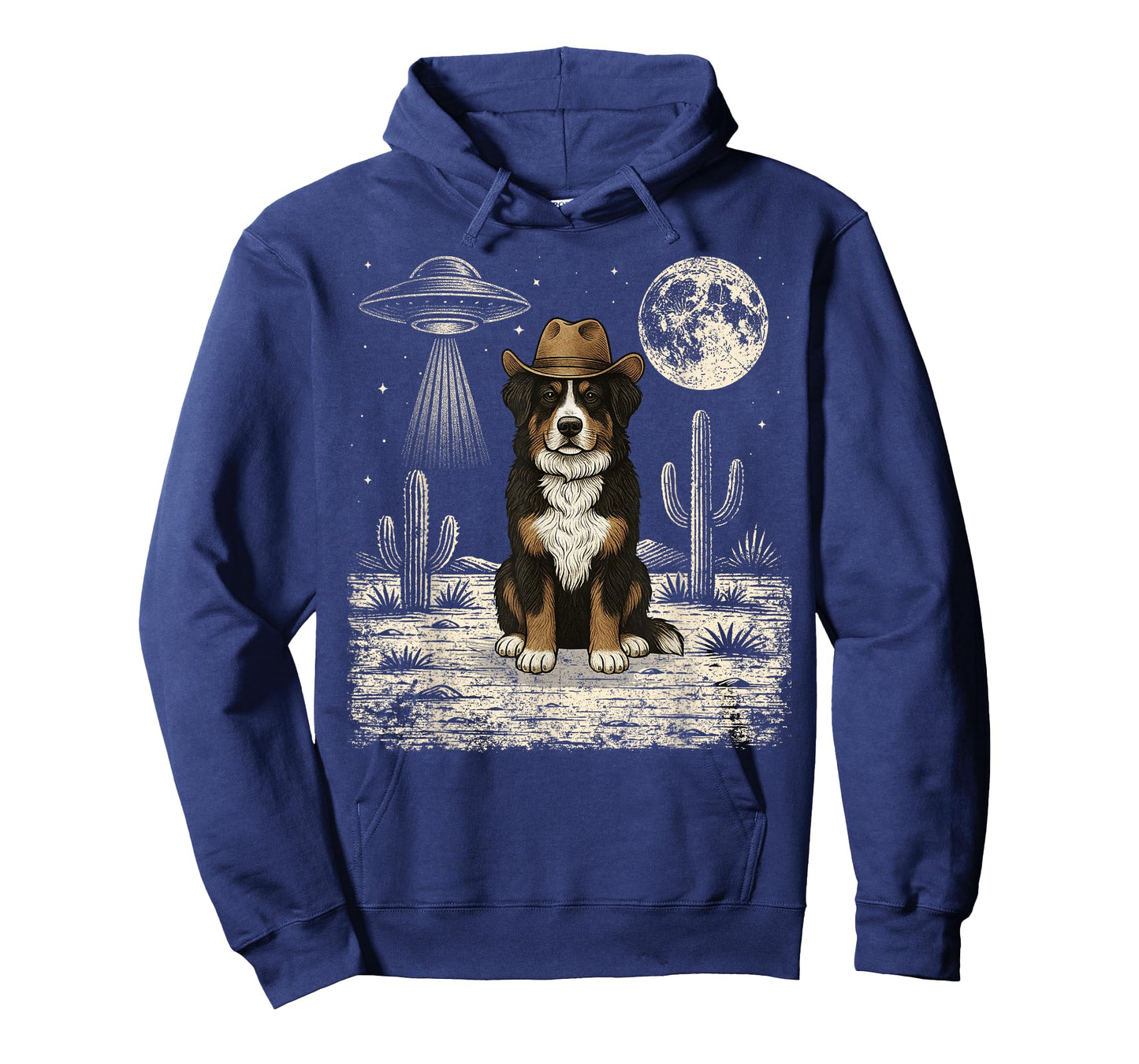 Funny Bernese Mountain Dog Cowboy Western UFO T-Shirt