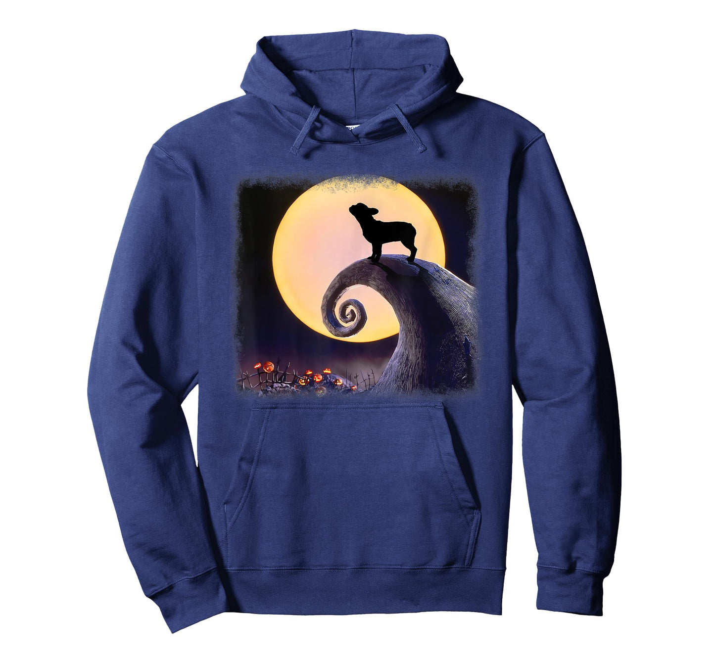 Funny French Bulldog and Moon Halloween Costume Men Women Kids T-Shirt