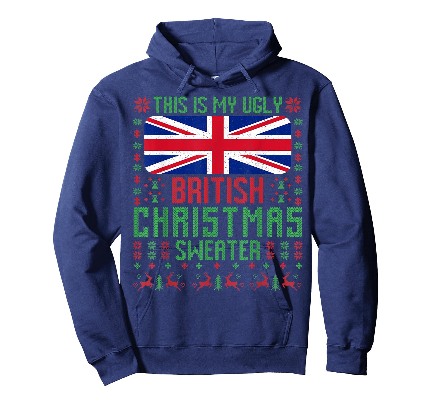 British Ugly Christmas Sweater British Flag United Kingdom T-Shirt