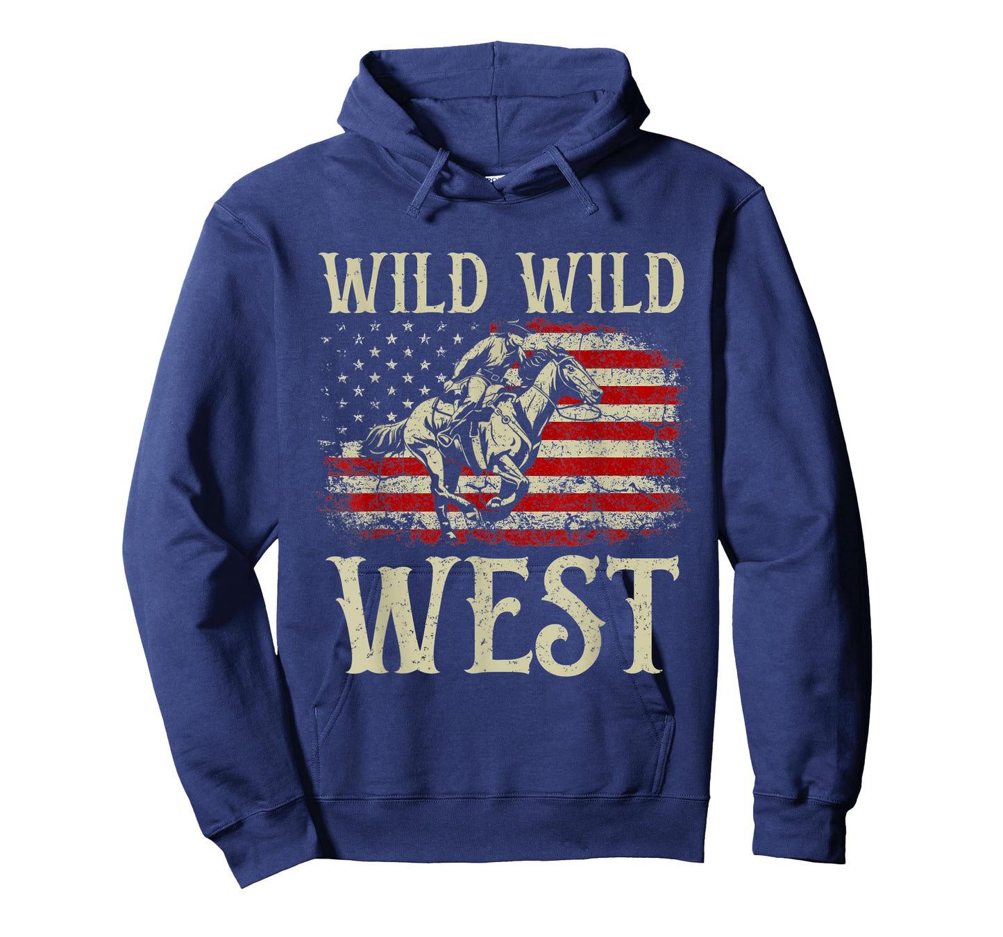 Wild Wild West Vintage Western Life Country Cowboy USA Flag T-Shirt