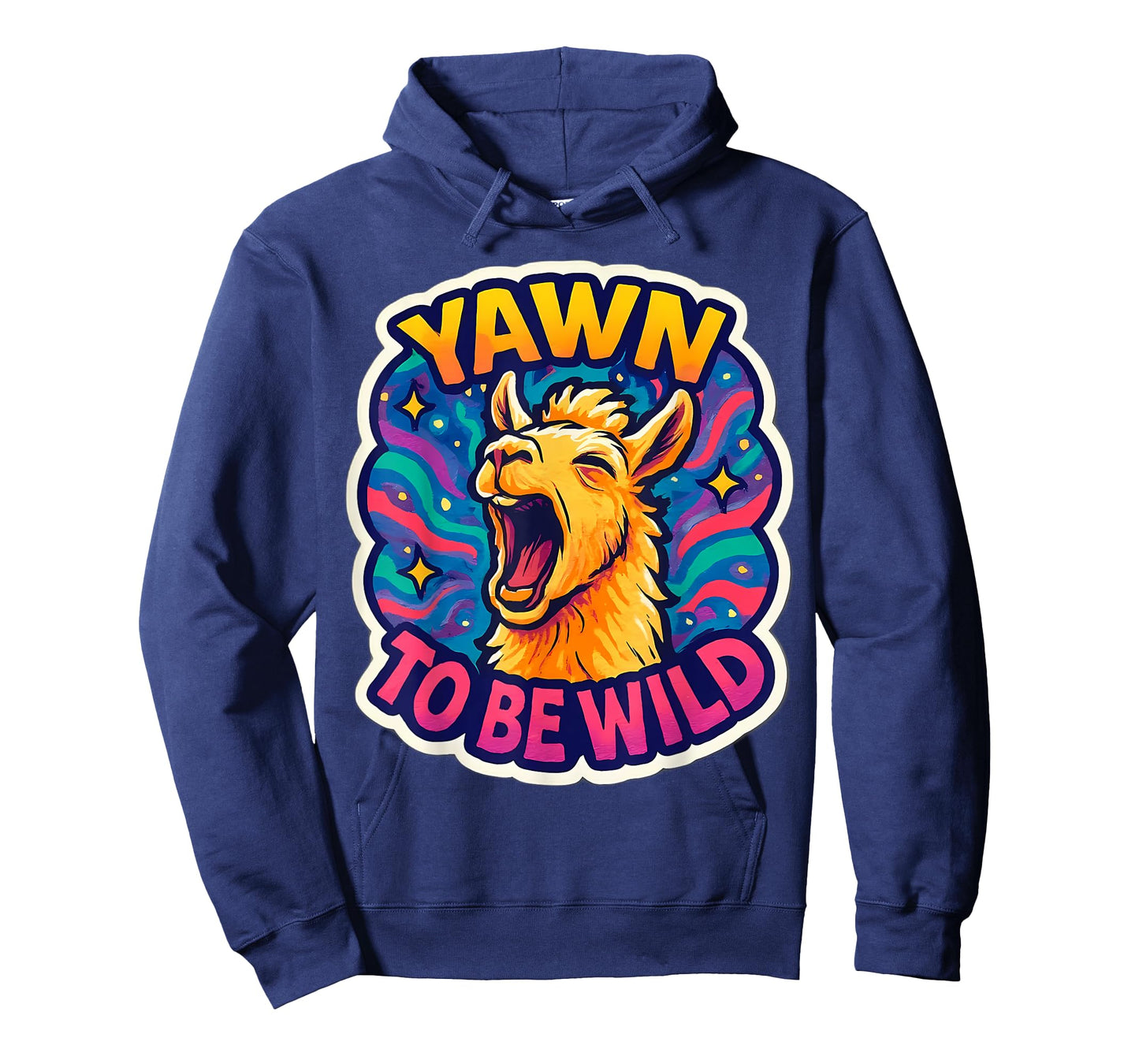 Yawn to Be Wild Funny Yawning Llama Lazy Sleepy Tired Alpaca T-Shirt