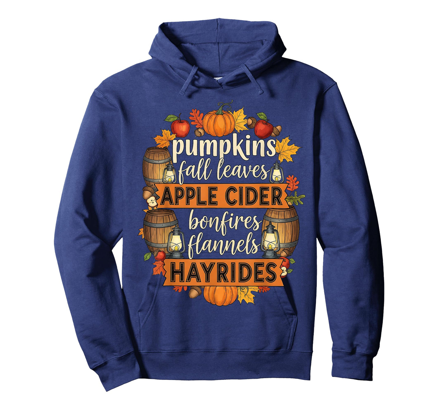 Retro Autumn Pumpkins Fall Leaves Apple Cider Bonfires Cozy T-Shirt