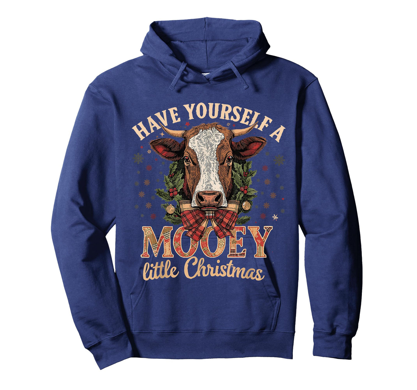 Mooey Little Christmas Cow Holiday Farm Design T-Shirt