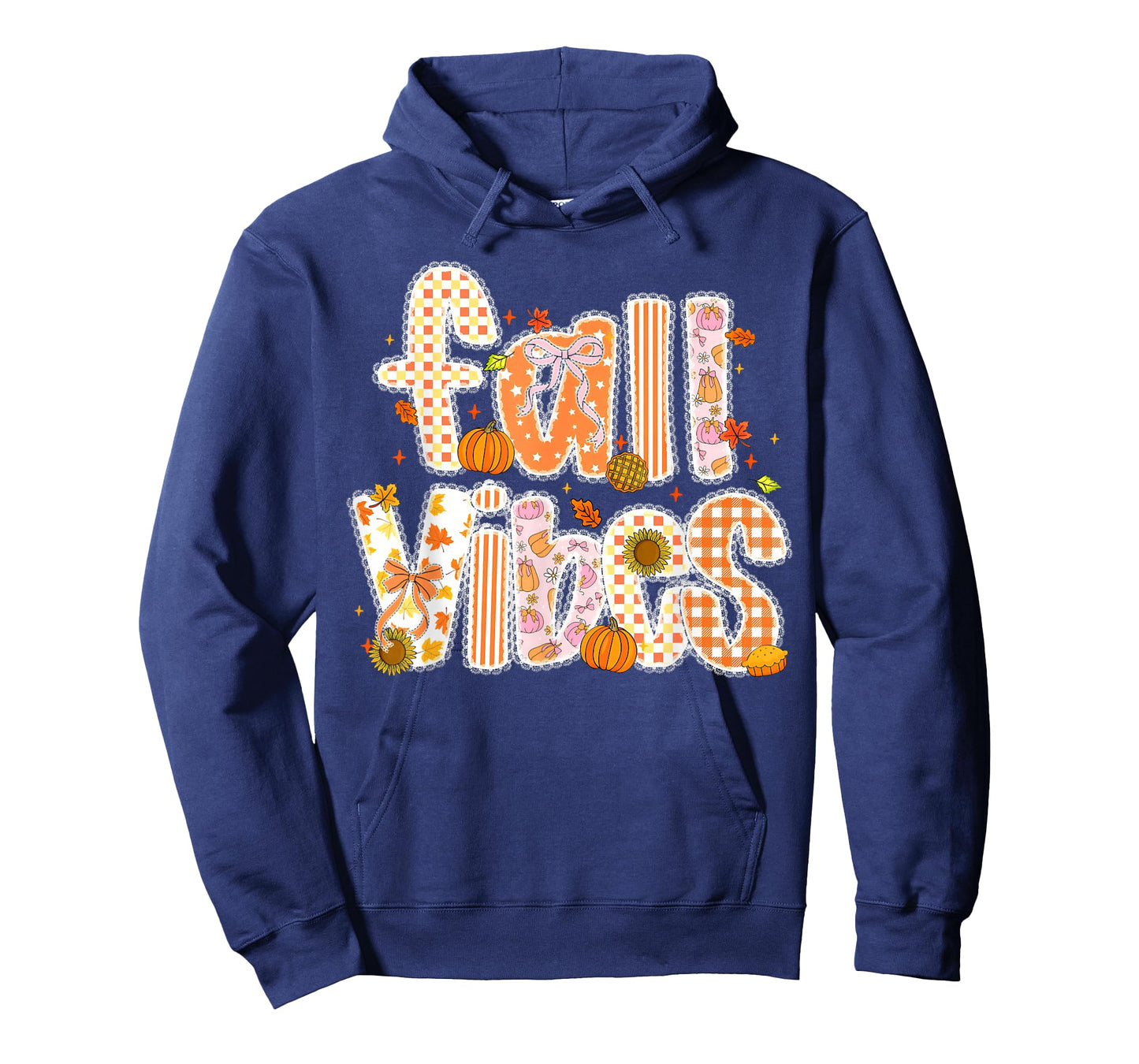 Fall Vibes Pumpkin Coquette Bow Autumn Leaves Thanksgiving T-Shirt