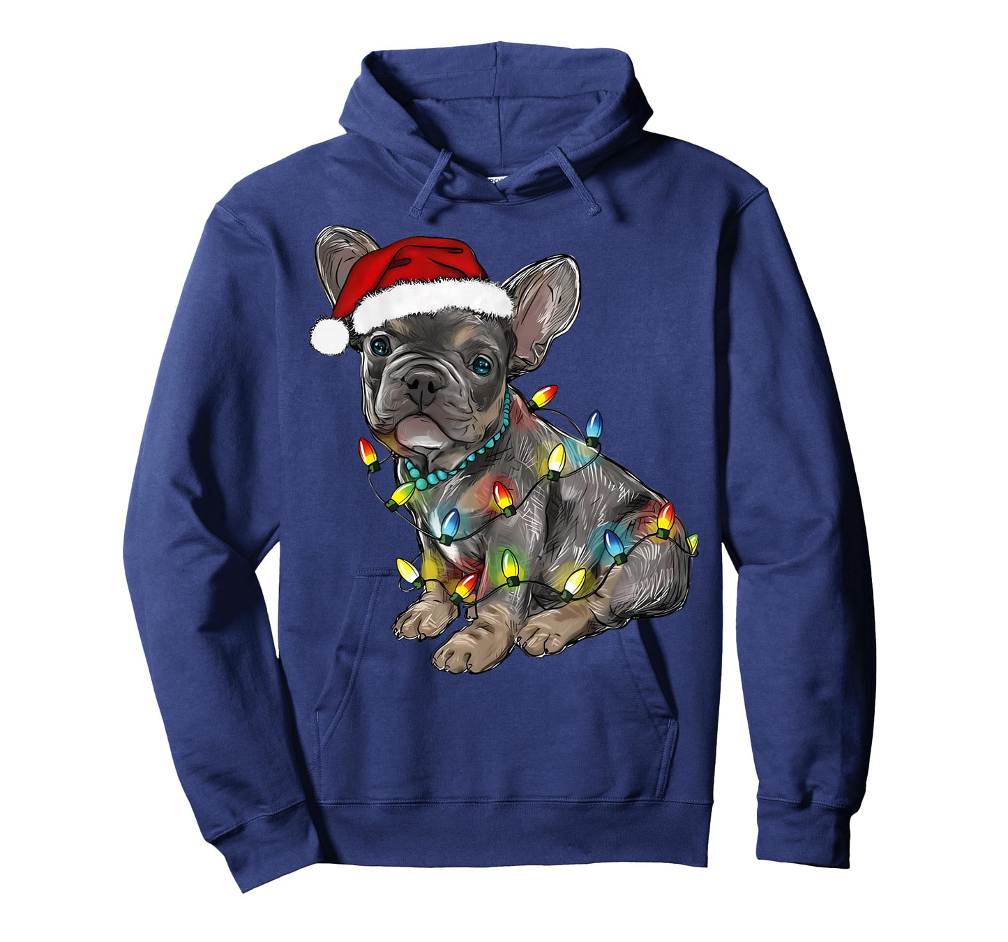French Bulldog Dog Christmas Lights Santa Xmas Pet Dog Lover T-Shirt