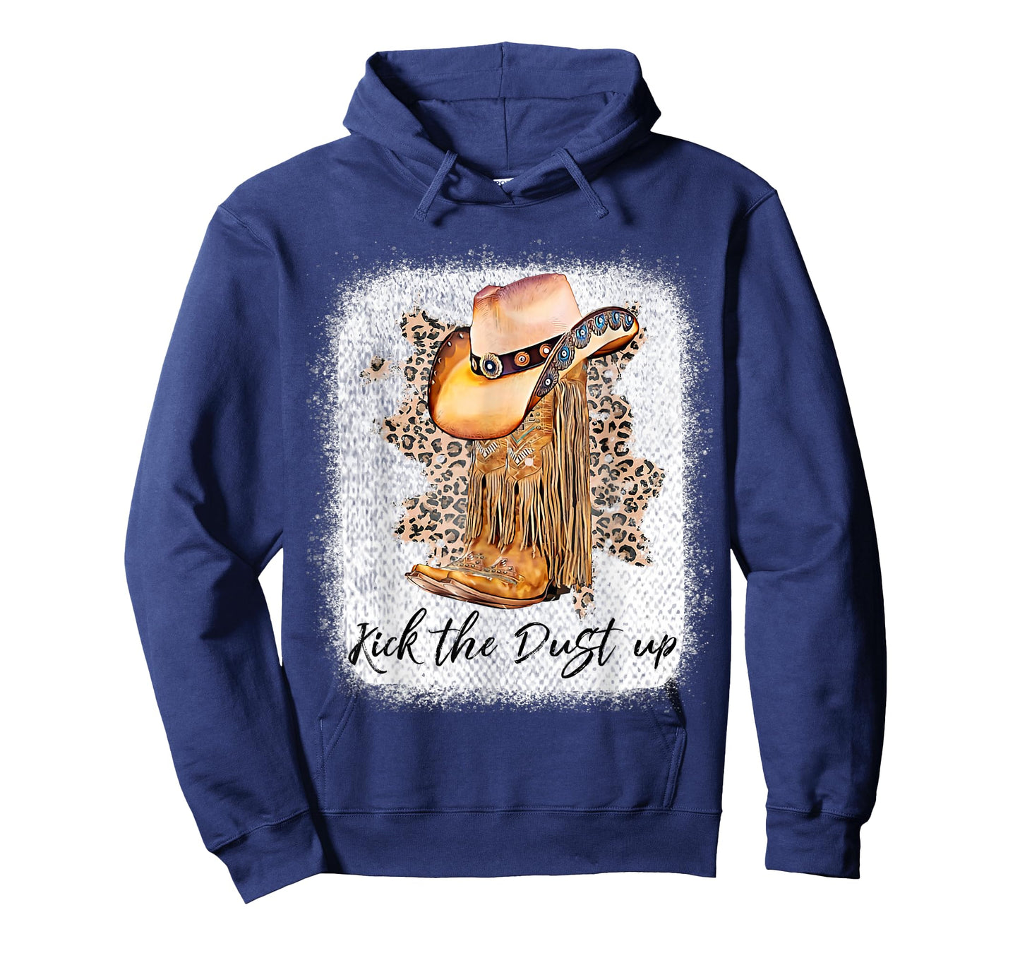 Cowgirl Boots Hats Leopard Bleached Kick the Dust Up Rodeo T-Shirt