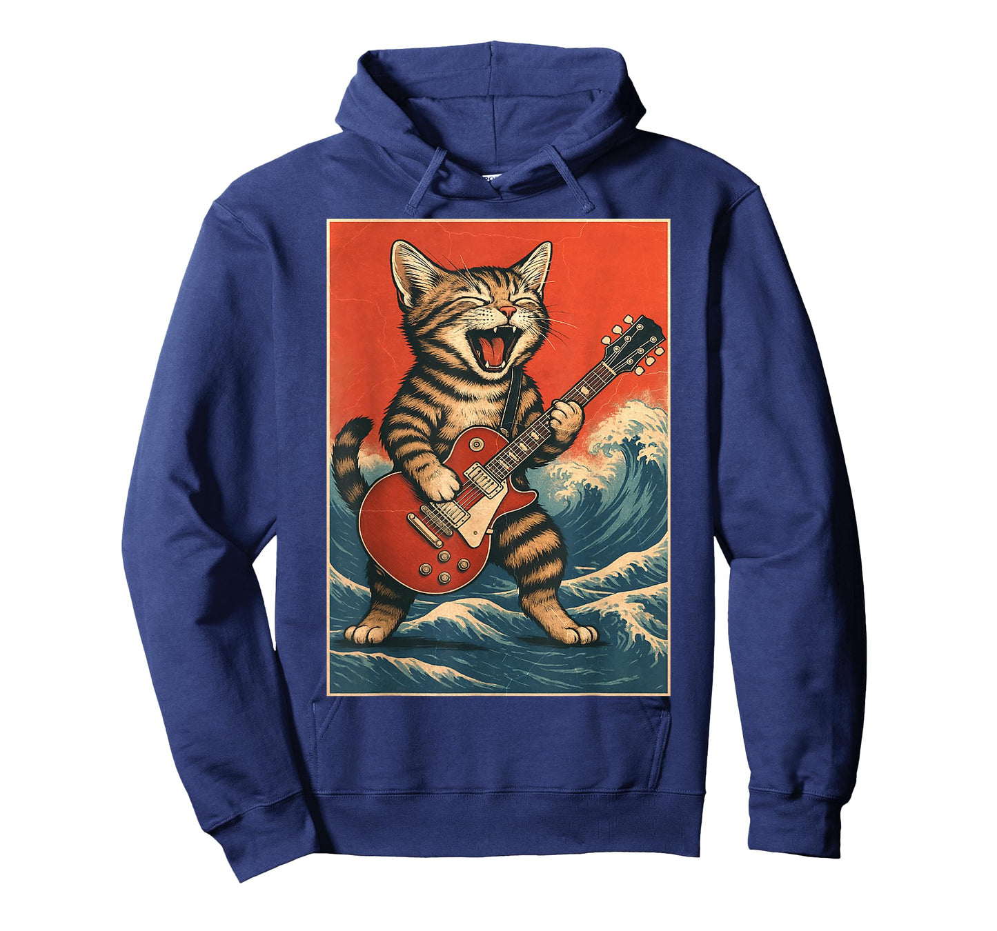 Rock & Roll Surfing Guitarist Funny Cat Lover Gift T-Shirt