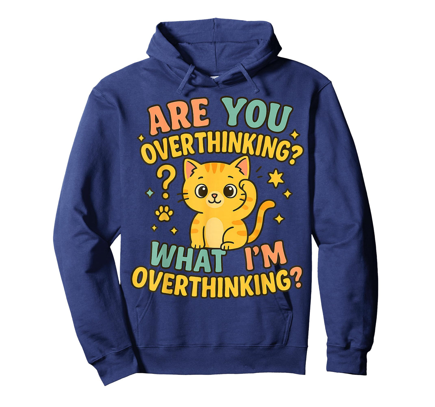 Cute Overthinking Cat Design for Cat Lovers and Humor Fans T-Shirt