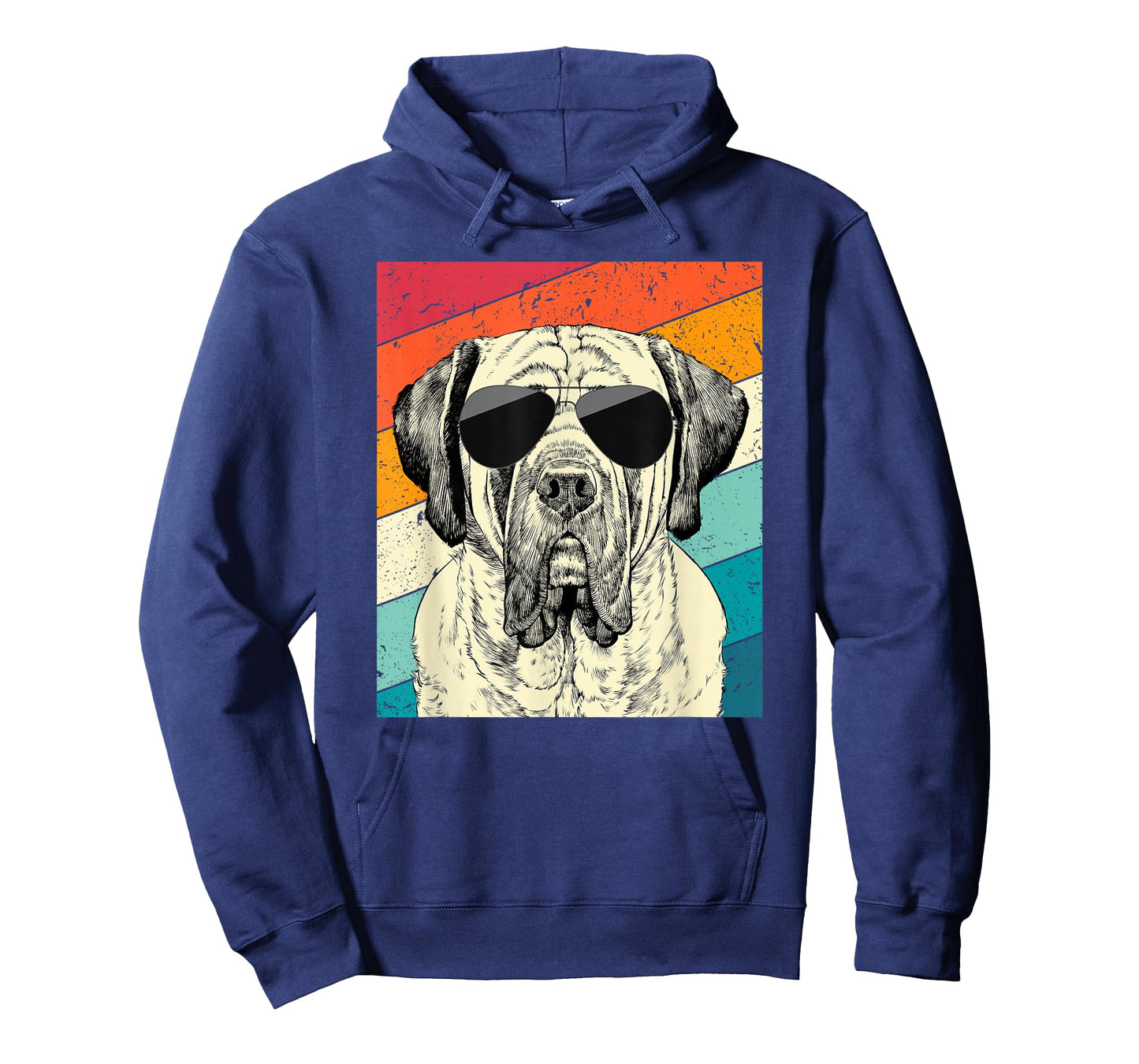 Retro Vintage English Mastiff with Sunglasses Dog Lovers T-Shirt