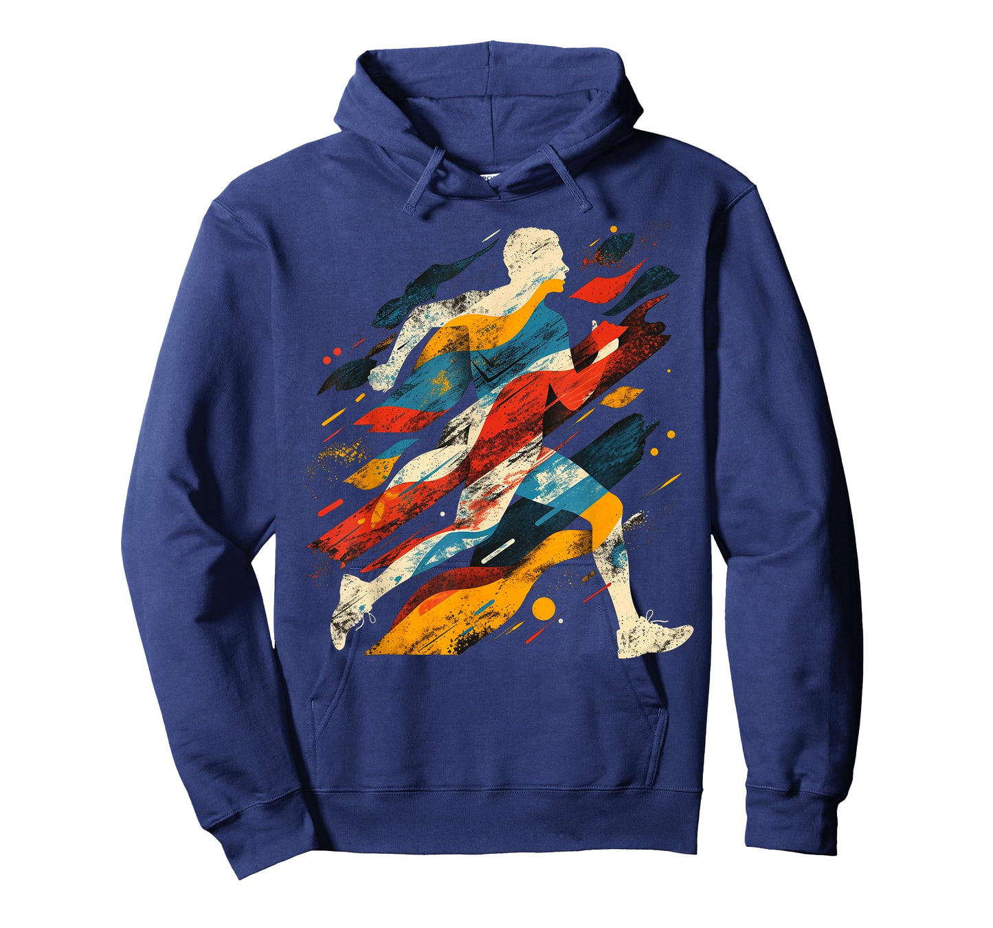 Artsy Cross country runner on Abstract Art Running T-Shirt