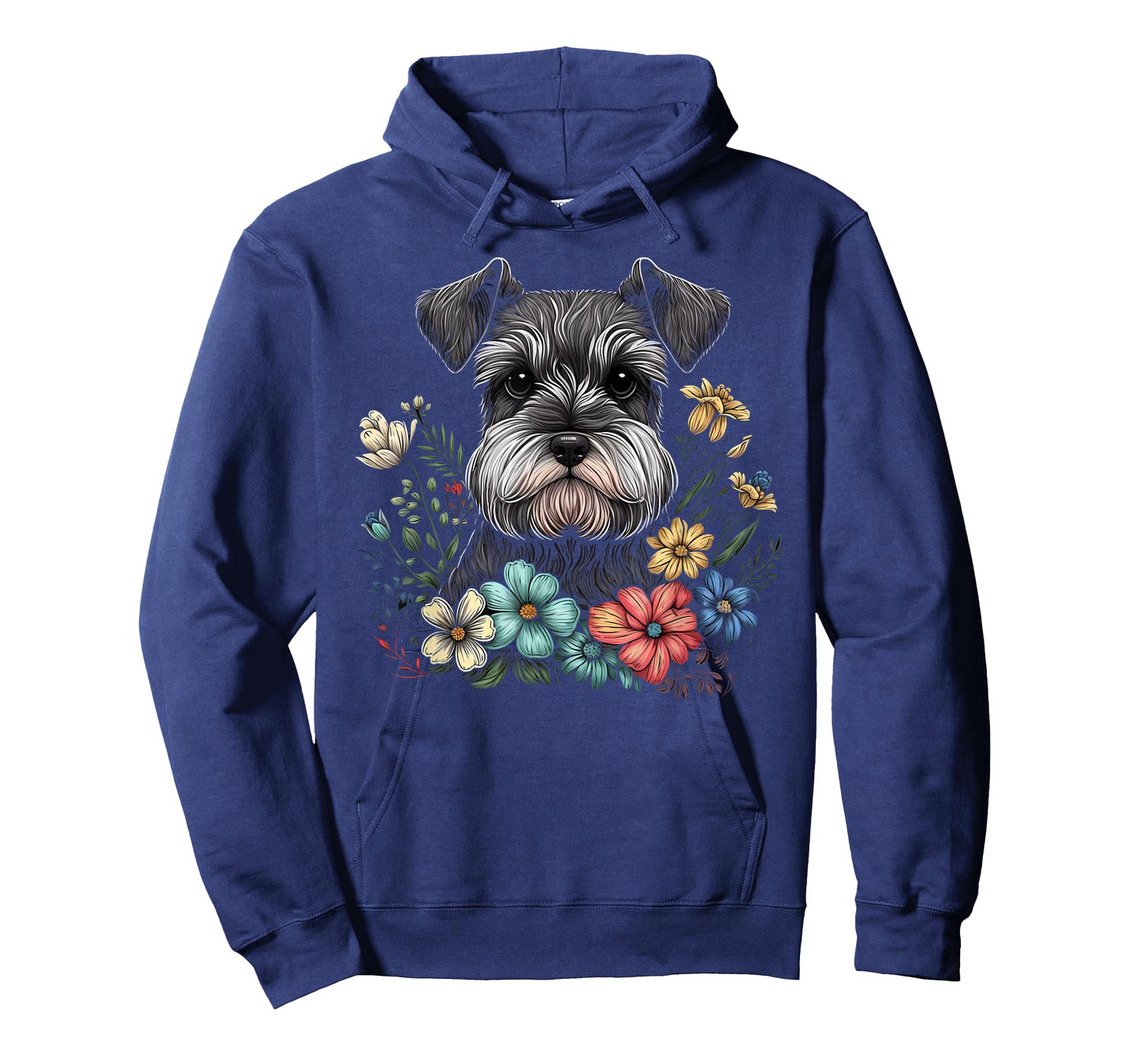 Miniature Mini Schnauzer Floral Garden Dog Art with Flowers T-Shirt