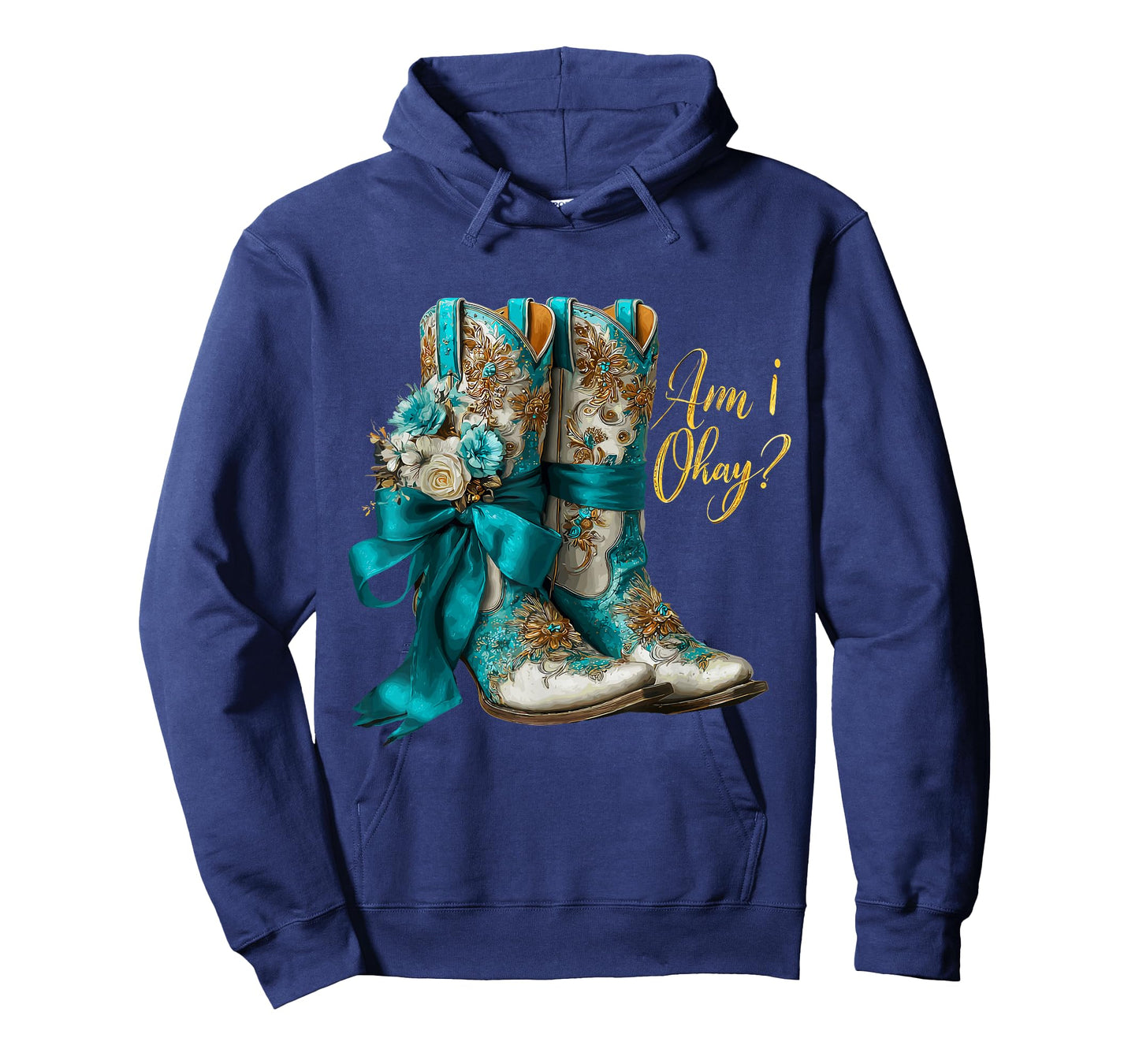Am I Okay Boot Western Texas Cowgirl Coquette Bow Women Girl T-Shirt