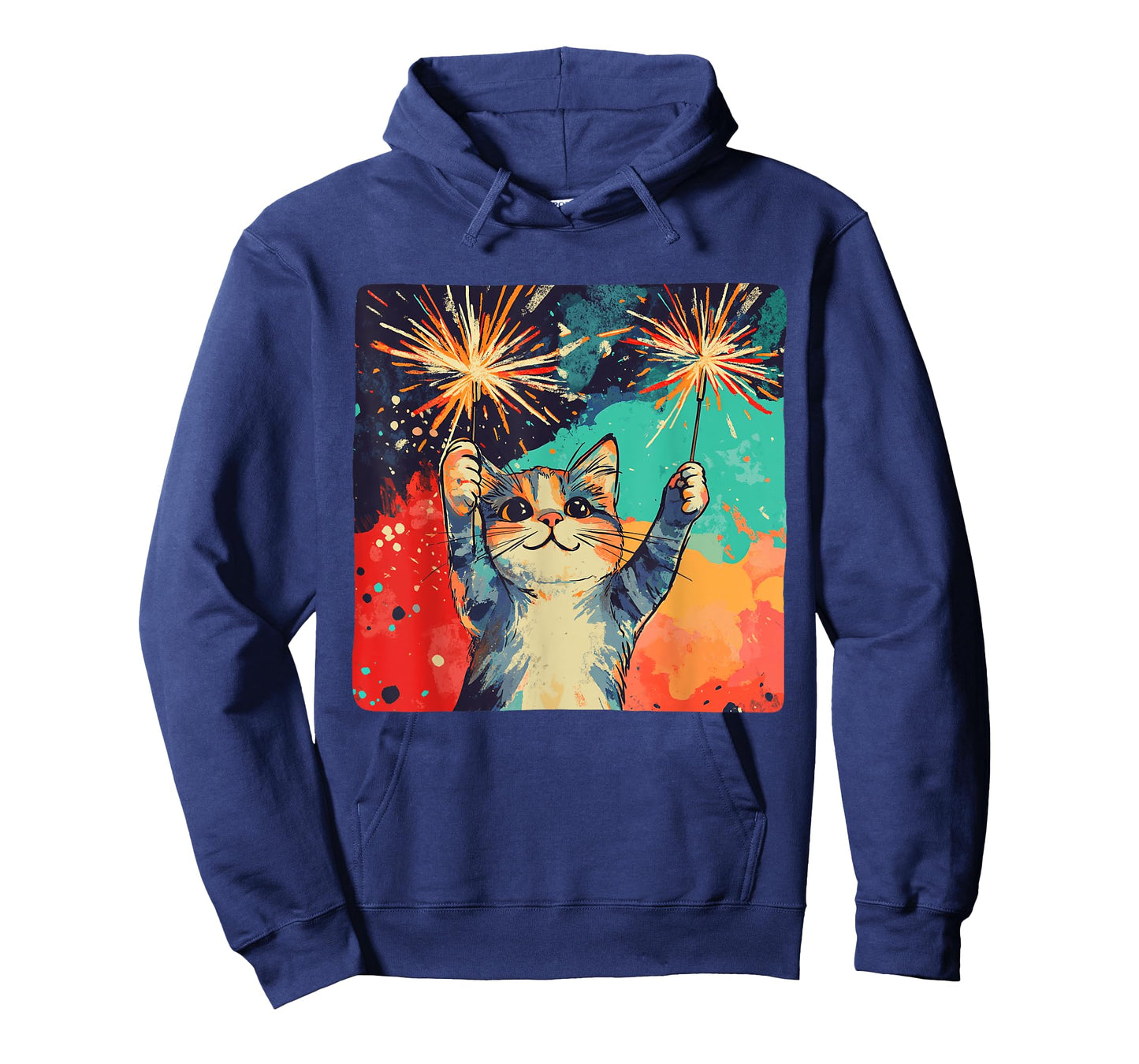 Cute celebrating Cat for Happy New Year Lovers T-Shirt