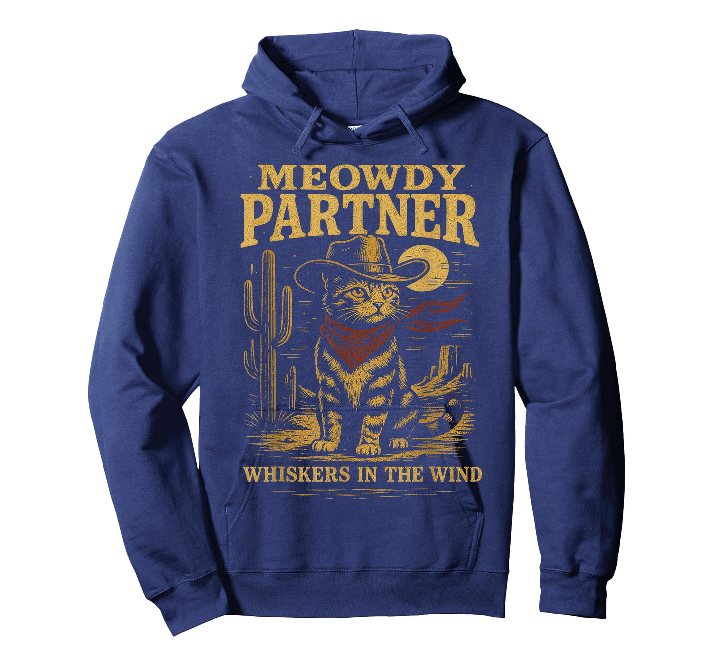 Meowdy Partner Funny Country Side Cat Hat Vintage Cowboy Cat T-Shirt