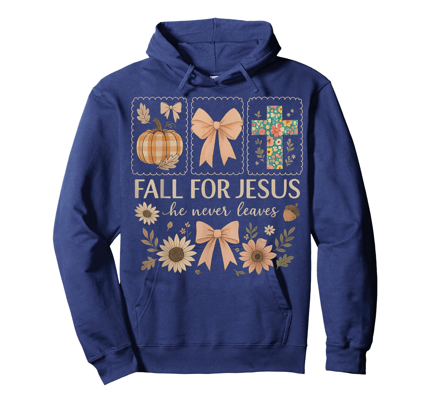 Fall for Jesus He Never Leaves Thanksgiving Fall Funny Jesus T-Shirt
