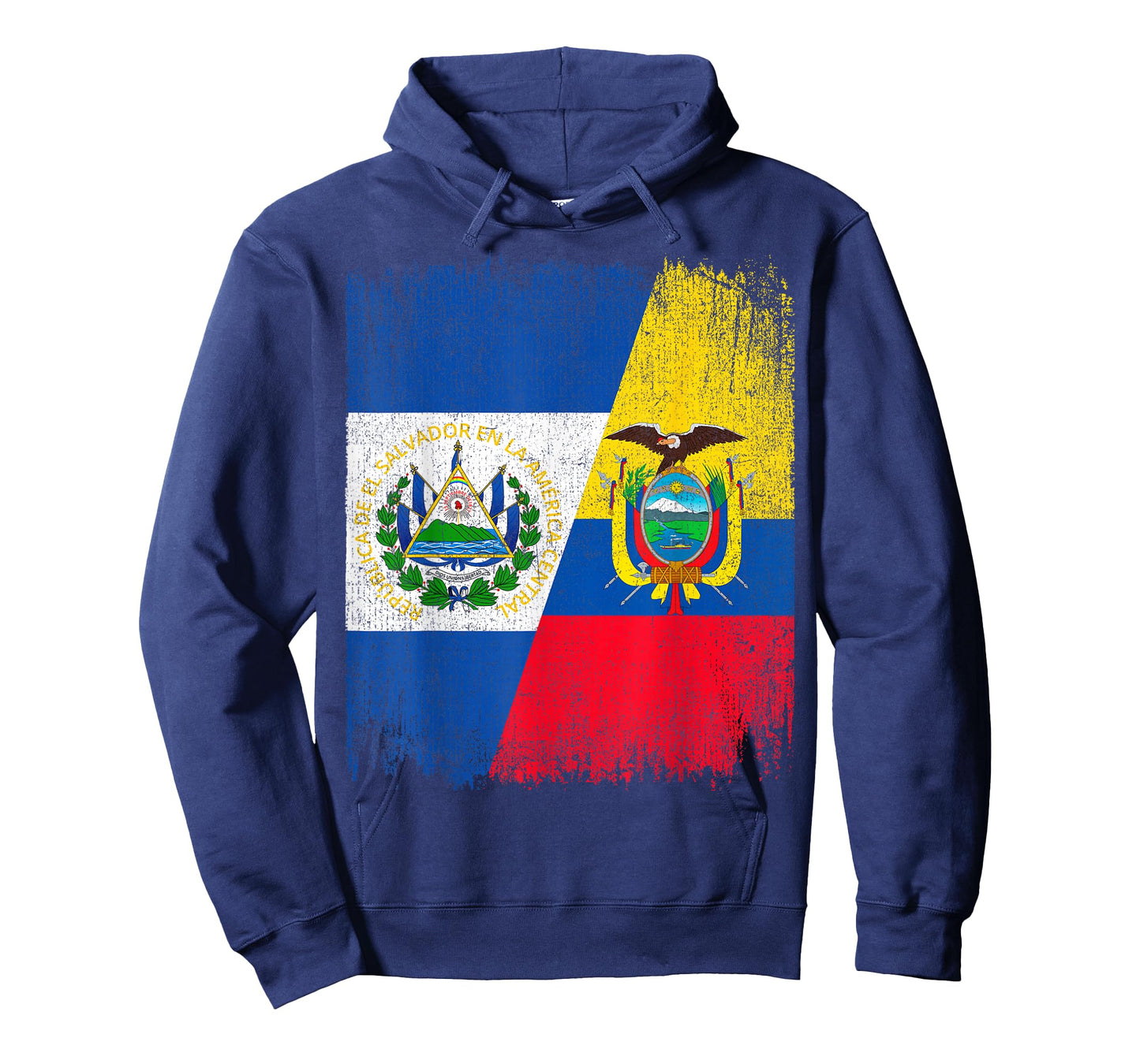 Half El Salvador Ecuador Flag Salvadoran Ecuadorian Roots T-Shirt