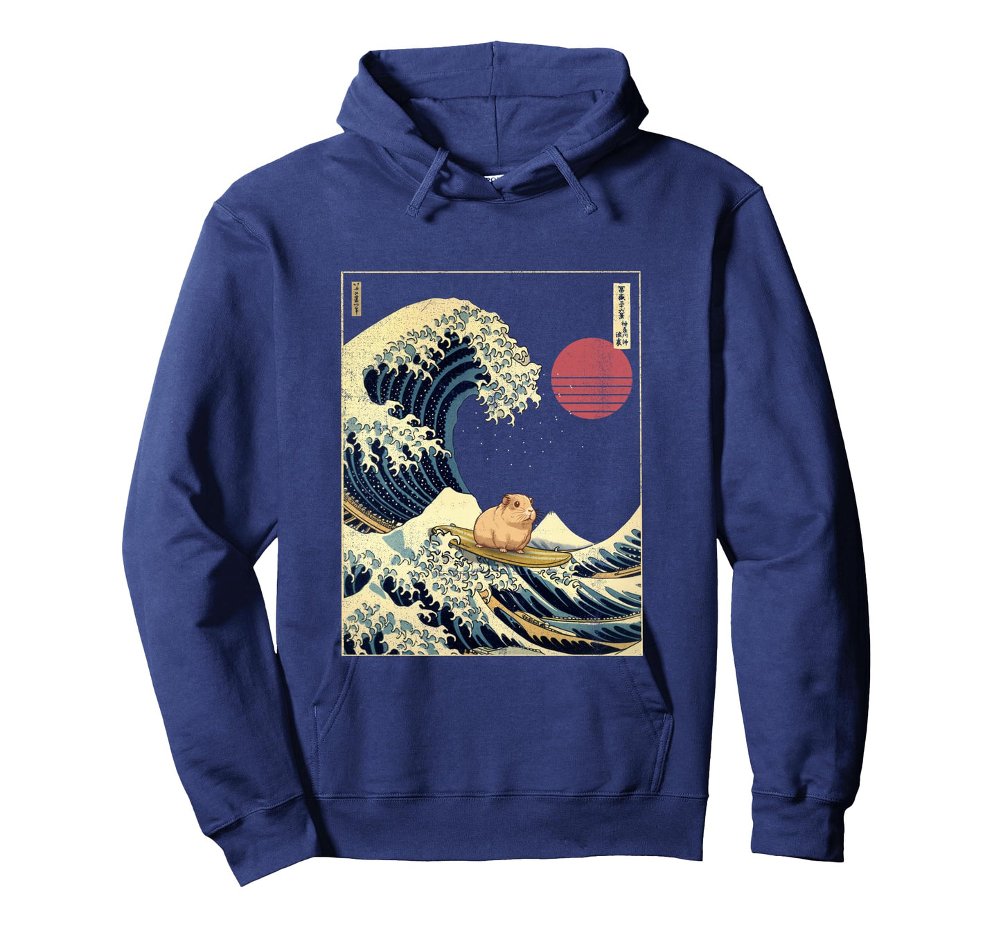 Guinea Pig Kanagawa Wave Funny Surf Animal Long Sleeve T-Shirt