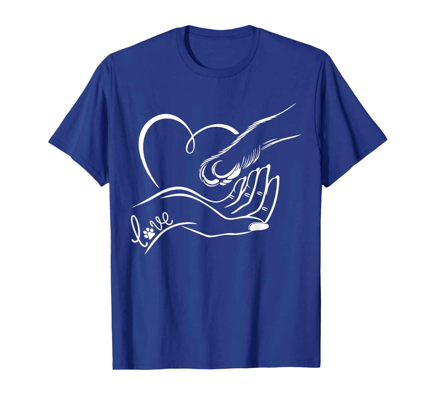Love Heart Human And Dog Paw Fist Bump Dog Lover Friendship T-Shirt