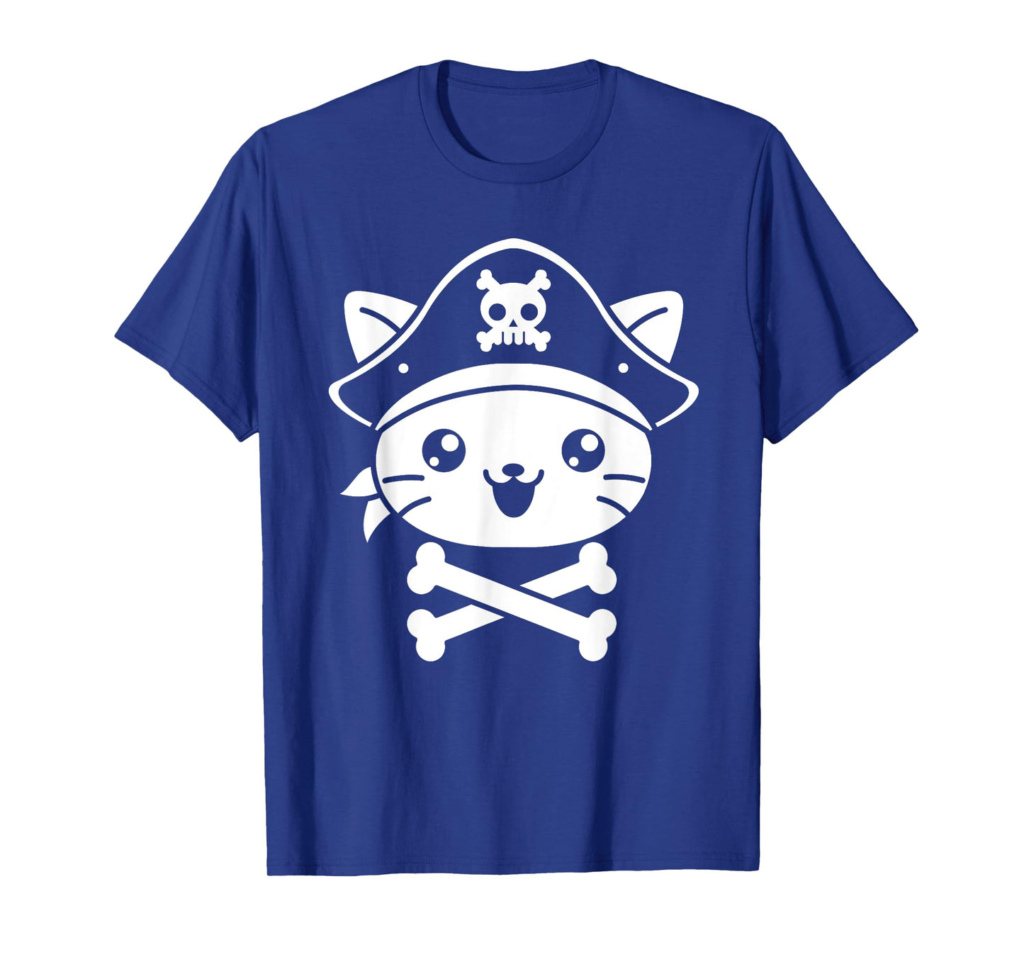 Pirate Cat Crossbones Cat Lover Kitty Cats Kitten Owner Men Women Girls Kids T-Shirt