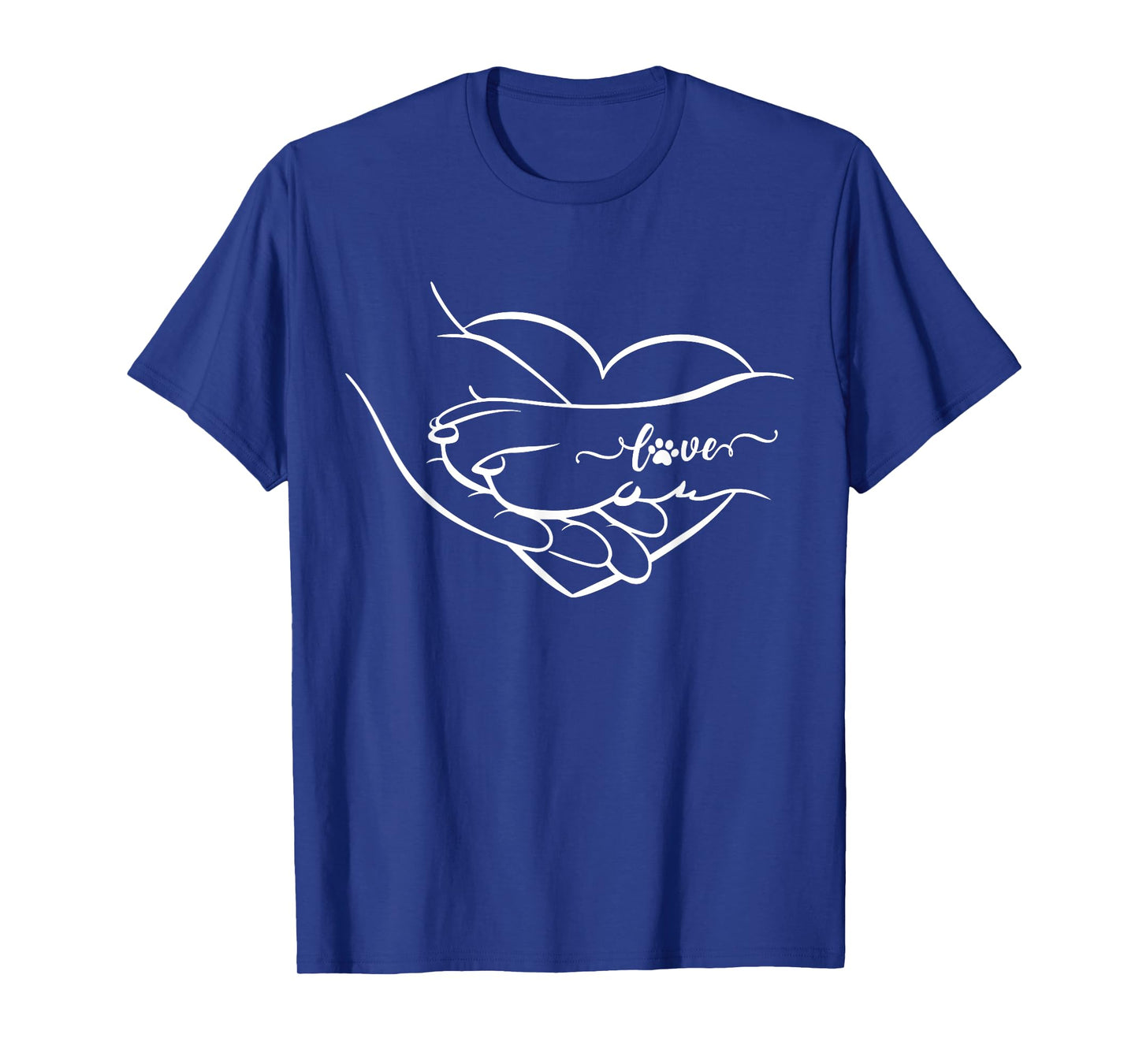 Heart Human And Dog Paw Fist Bump Dog Lover Friendship T-Shirt