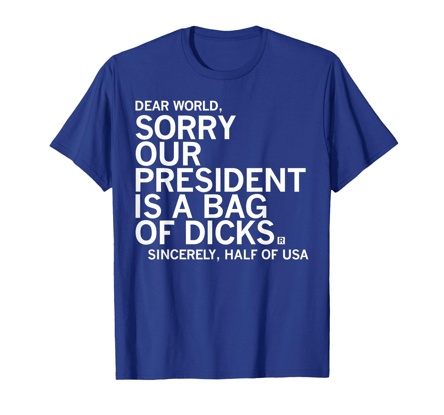 Dear World Sorry Our President Is A Bag Funny Of Dccks Meme T-Shirt