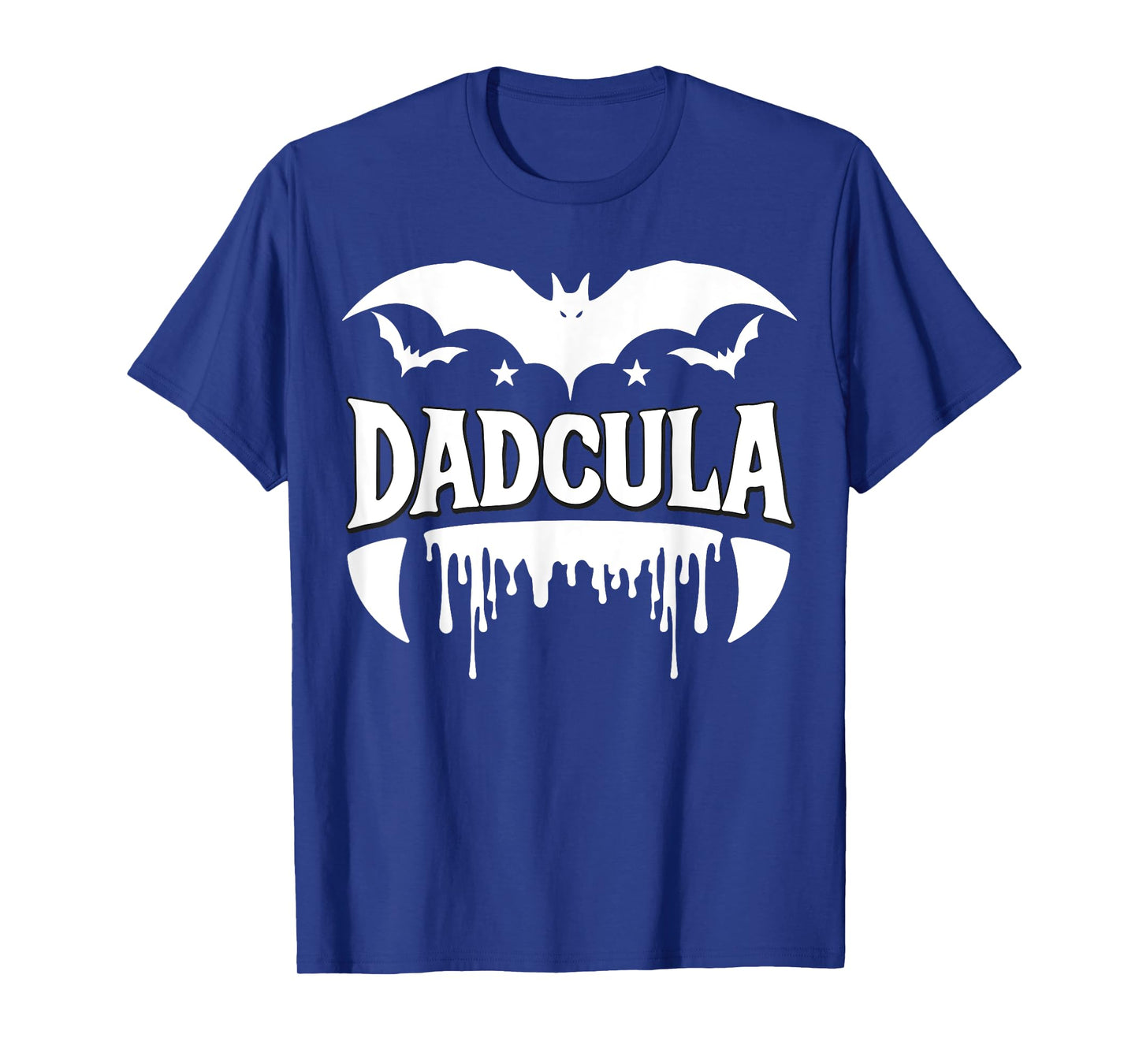 Dadcula Halloween Bat Vampire Fangs Flowing Effect Dad T-Shirt