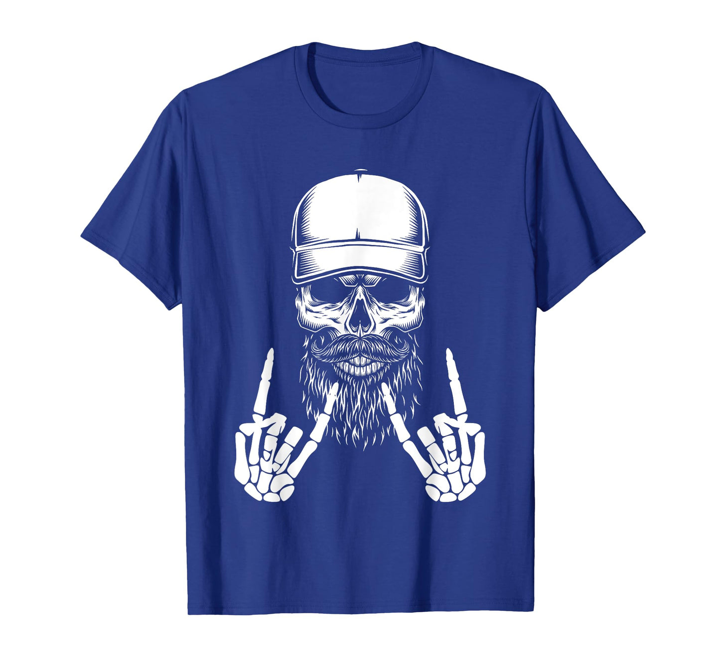 Cool Halloween Punk Rock Skeleton Cap Skater Rocker Skell T-Shirt